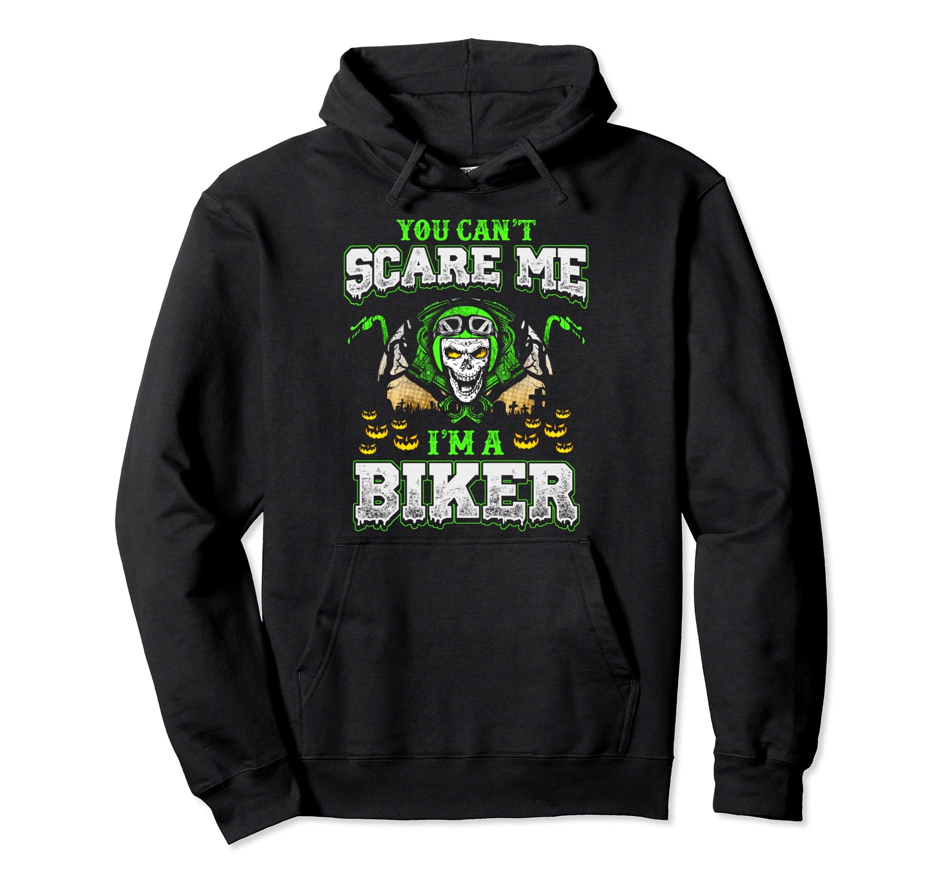 Biker Halloween Motorcycle Skull Rider Hoodie - Custom Art Print Men Women - T-Shirt, Sweatshirt, Hoodie