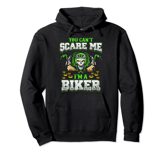 Biker Halloween Motorcycle Skull Rider Hoodie - Custom Art Print Men Women - T-Shirt, Sweatshirt, Hoodie