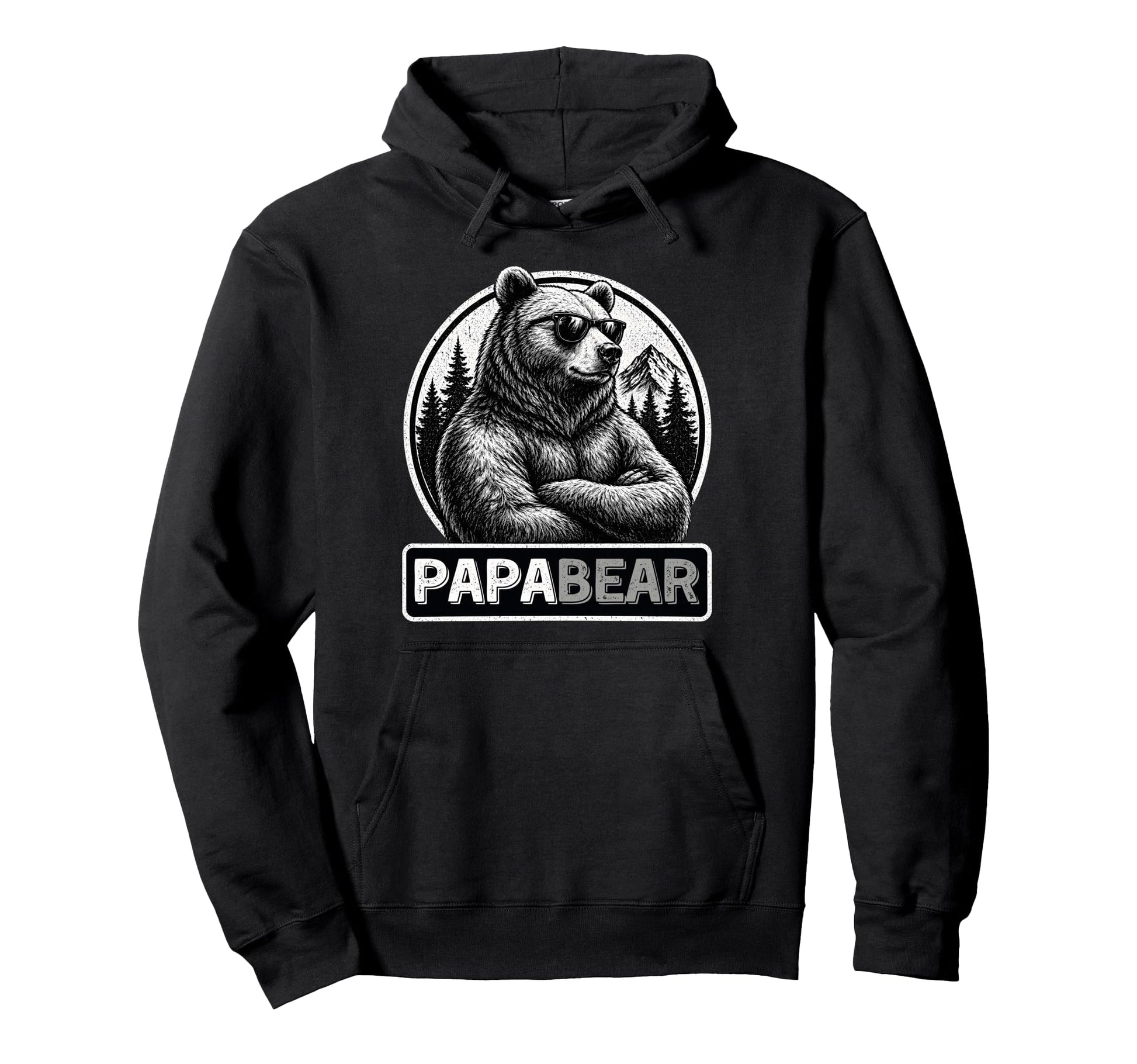 Papa Bear Alpha Father Bear Sunglasses Hoodie - Trendy Graphic for Adults - T-Shirt, Sweatshirt, Hoodie