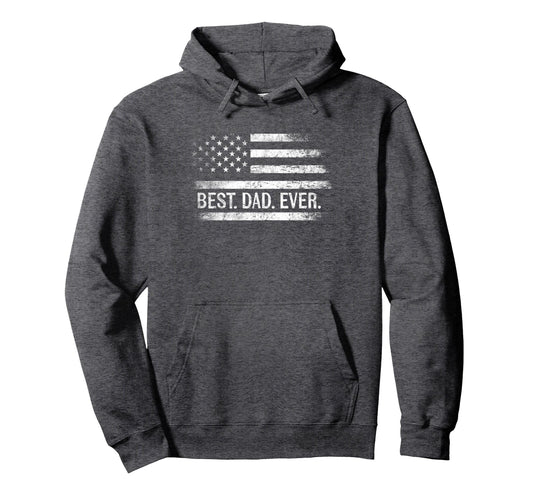 Best Dad Ever American Flag Gifts Hoodie - Aesthetic Graphic for Adults - T-Shirt, Sweatshirt, Hoodie