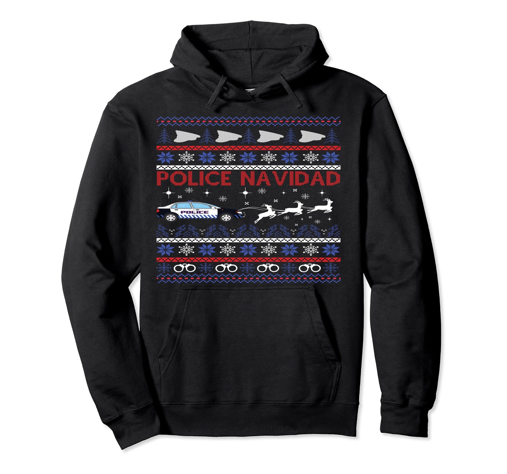 Police Navidad Ugly Hoodie - Novelty Apparel Unisex - T-Shirt, Sweatshirt, Hoodie