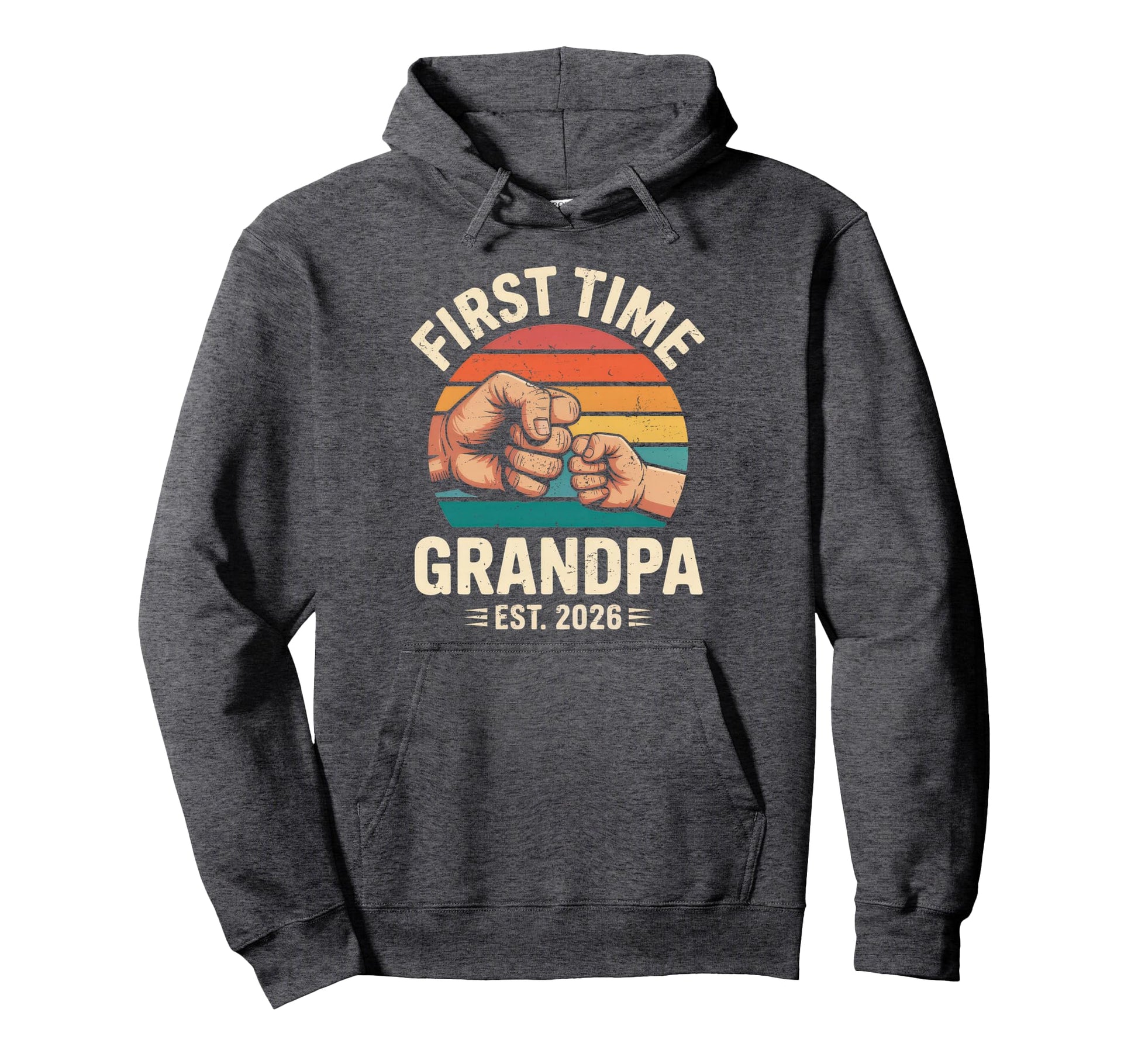 First Time Grandpa Est 2026 Fathers Hoodie - Minimalist Print Men Women - T-Shirt, Sweatshirt, Hoodie