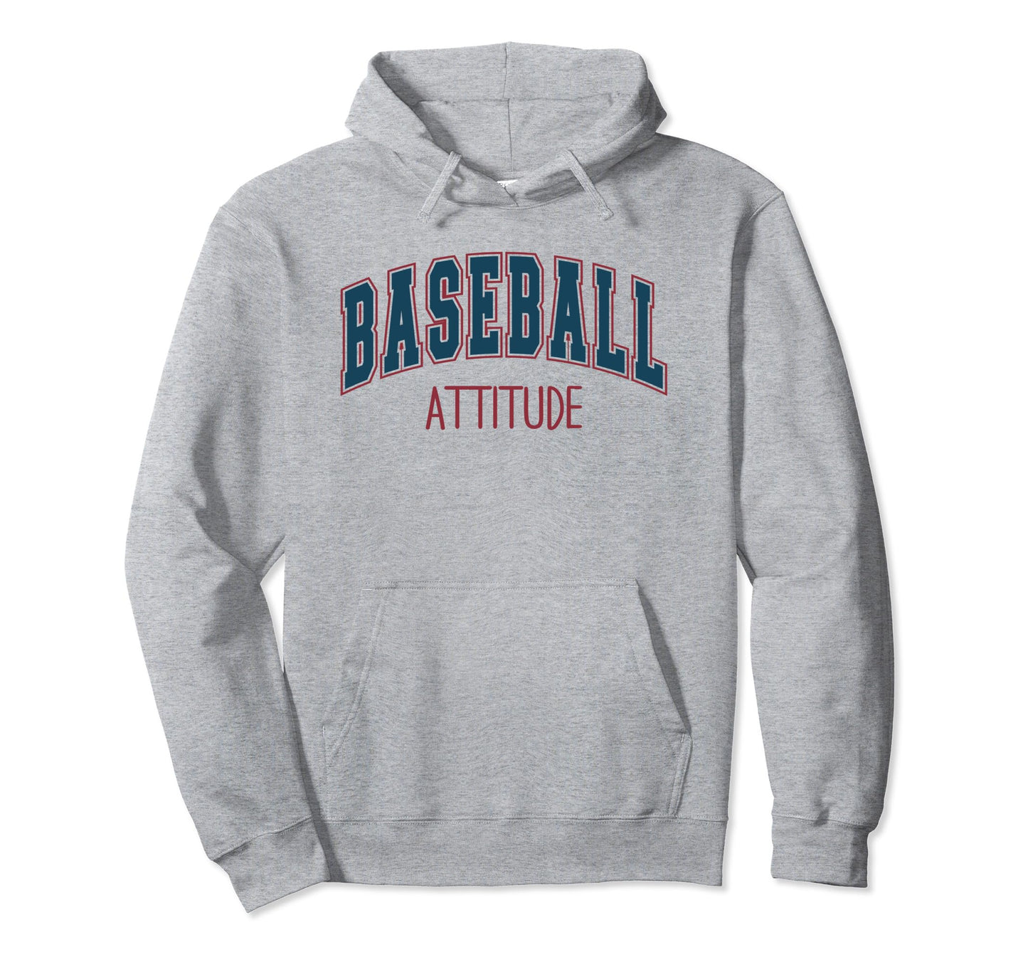 Baseball Attitude Athletic Baseball Hoodie - Trendy Graphic for Adults - T-Shirt, Sweatshirt, Hoodie