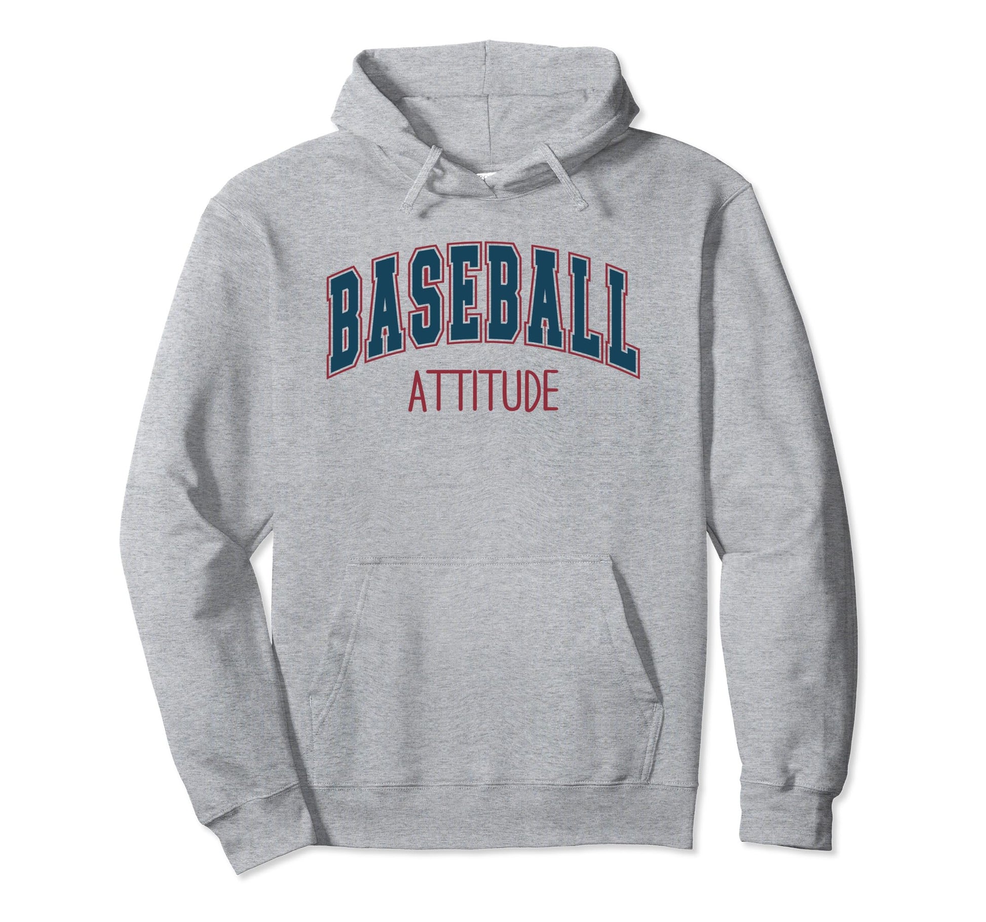 Baseball Attitude Athletic Baseball Hoodie - Trendy Graphic for Adults - T-Shirt, Sweatshirt, Hoodie