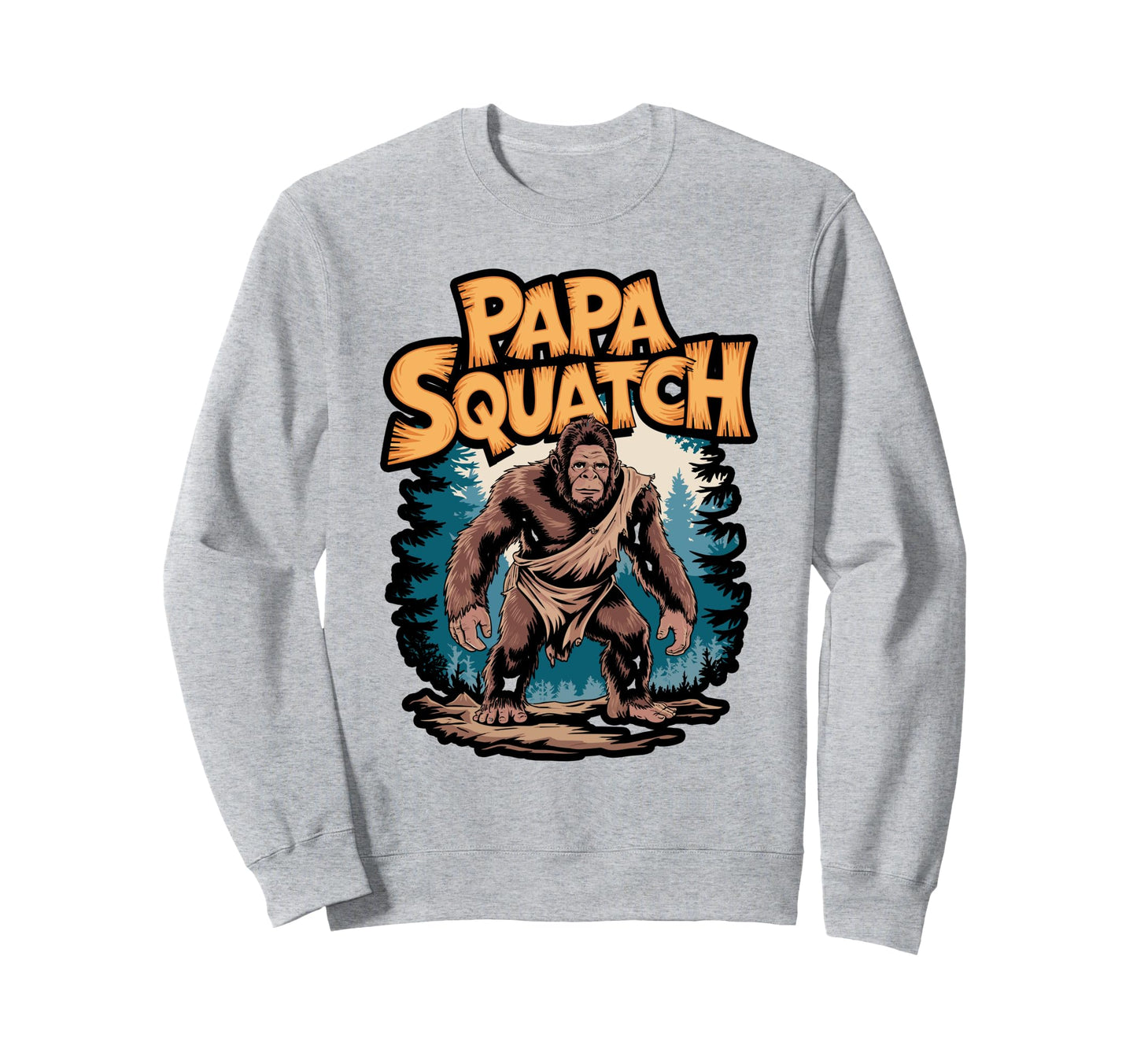Papa Squatch Funny Bigfoot Dad Sweatshirt - Minimalist Print for Adults - T-Shirt, Sweatshirt, Hoodie