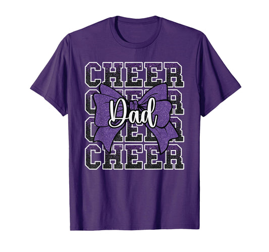 Cheer Dad Daddy Bow Sport Cheerleader T-Shirt - Custom Art Print Unisex - T-Shirt, Sweatshirt, Hoodie