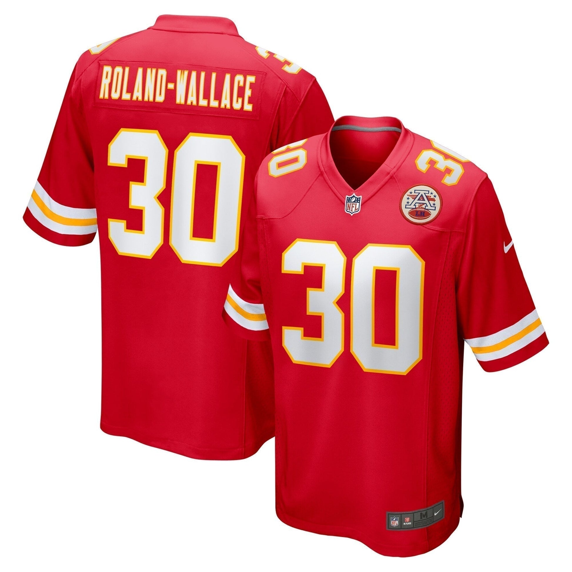Chris Roland-Wallace Kansas City Chiefs Game Jersey - Red football jersey product view 1