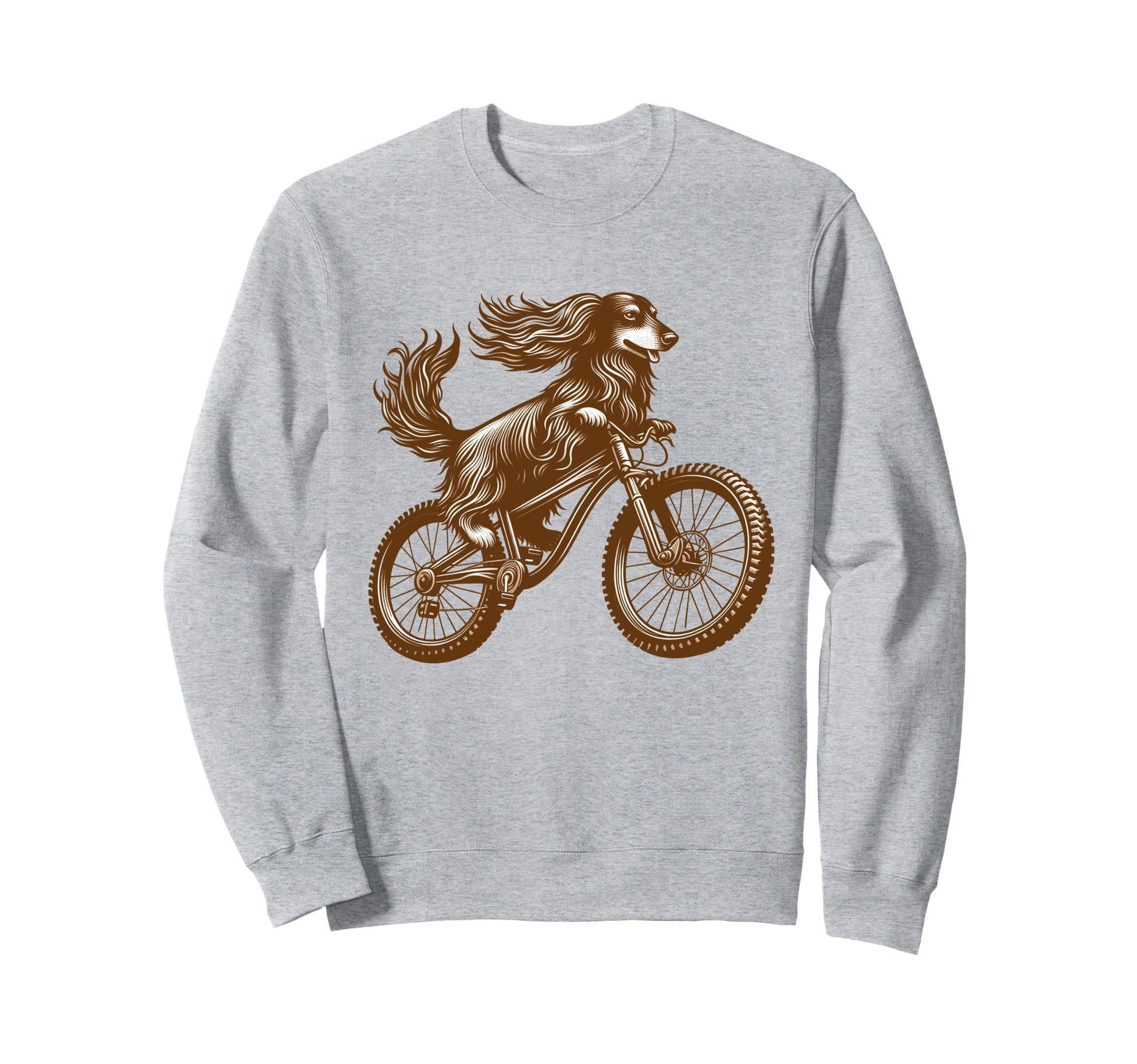 Doxie Lovers Bike Enthusiasts Long Sweatshirt - Minimalist Print Men Women - T-Shirt, Sweatshirt, Hoodie