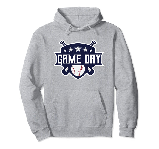 Baseball Game Day Sports Blue Stars Mom Hoodie - Unique Graphic Men Women - T-Shirt, Sweatshirt, Hoodie