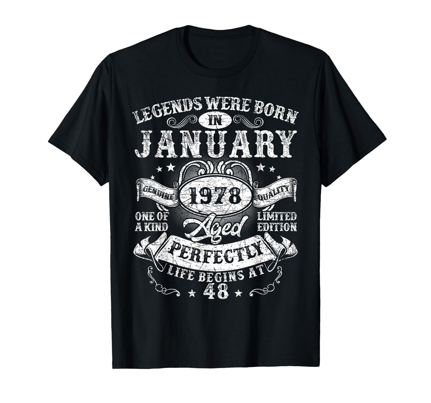 Legends Were Born January 1978 48Th T-Shirt - Novelty Apparel Men Women - T-Shirt, Sweatshirt, Hoodie