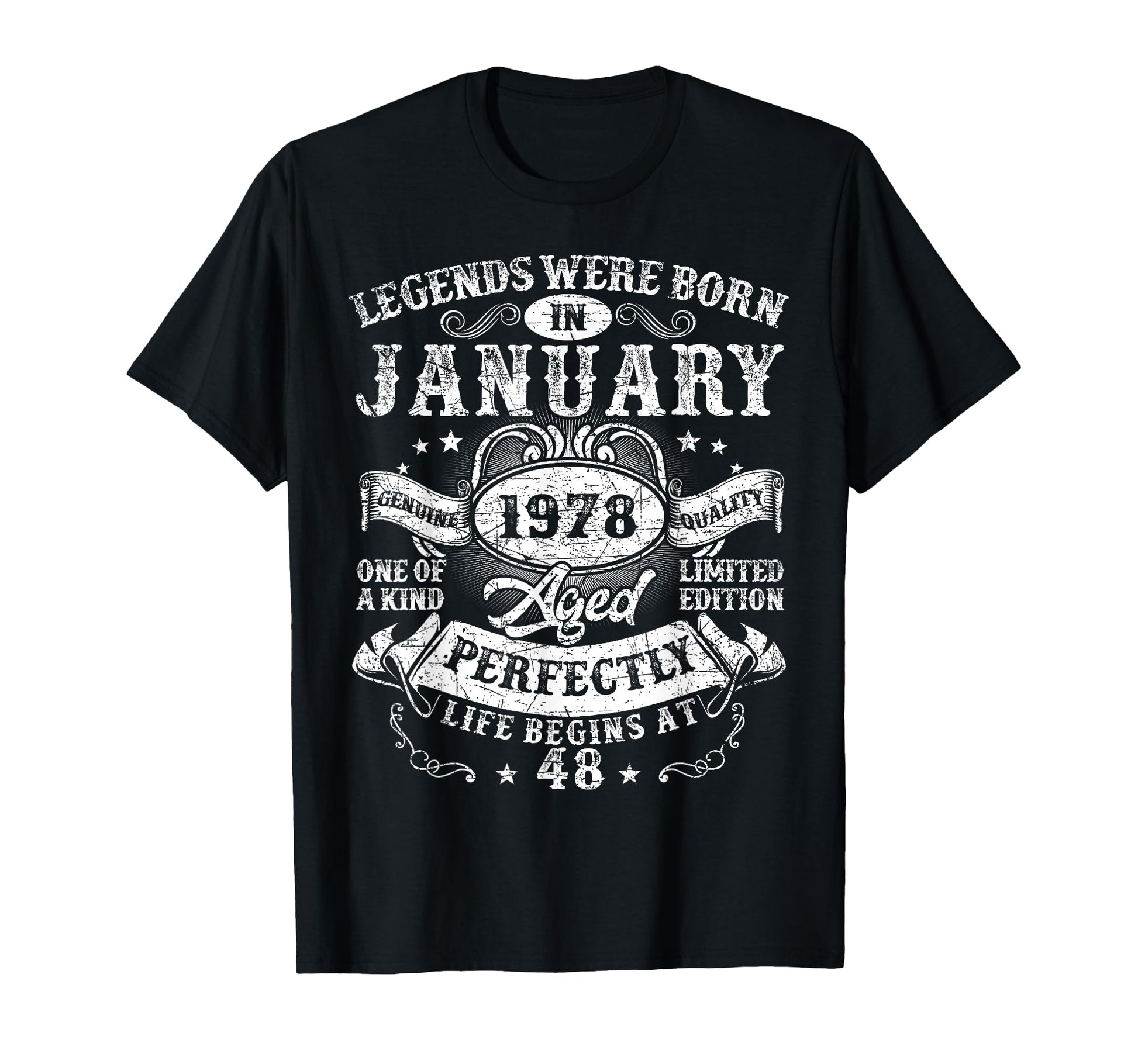 Legends Were Born January 1978 48Th T-Shirt - Novelty Apparel Men Women - T-Shirt, Sweatshirt, Hoodie