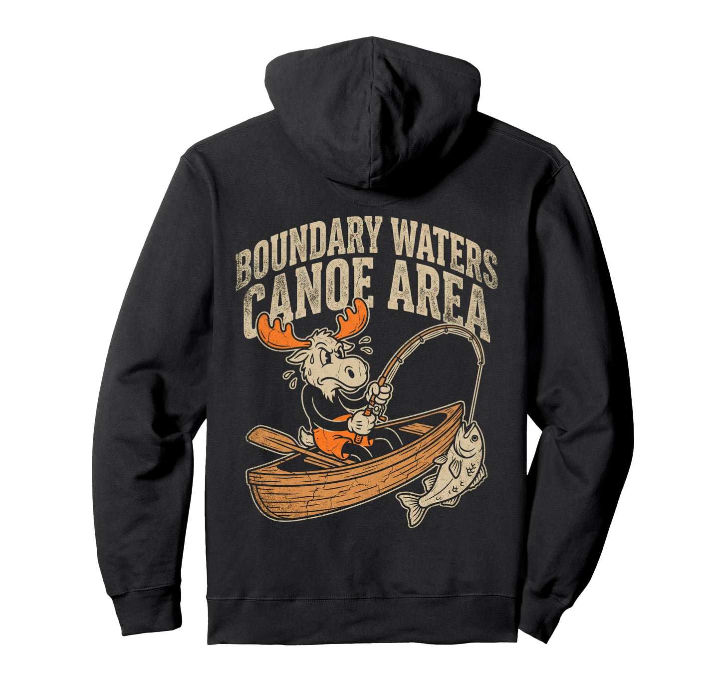 Boundary Waters Canoe Area Moose Kayak Hoodie - Trendy Graphic for Adults - T-Shirt, Sweatshirt, Hoodie