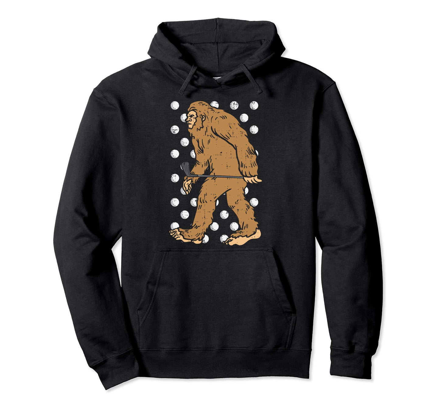 Bigfoot Sasquatch Golf Funny Golfing Hoodie - Minimalist Print for Adults - T-Shirt, Sweatshirt, Hoodie