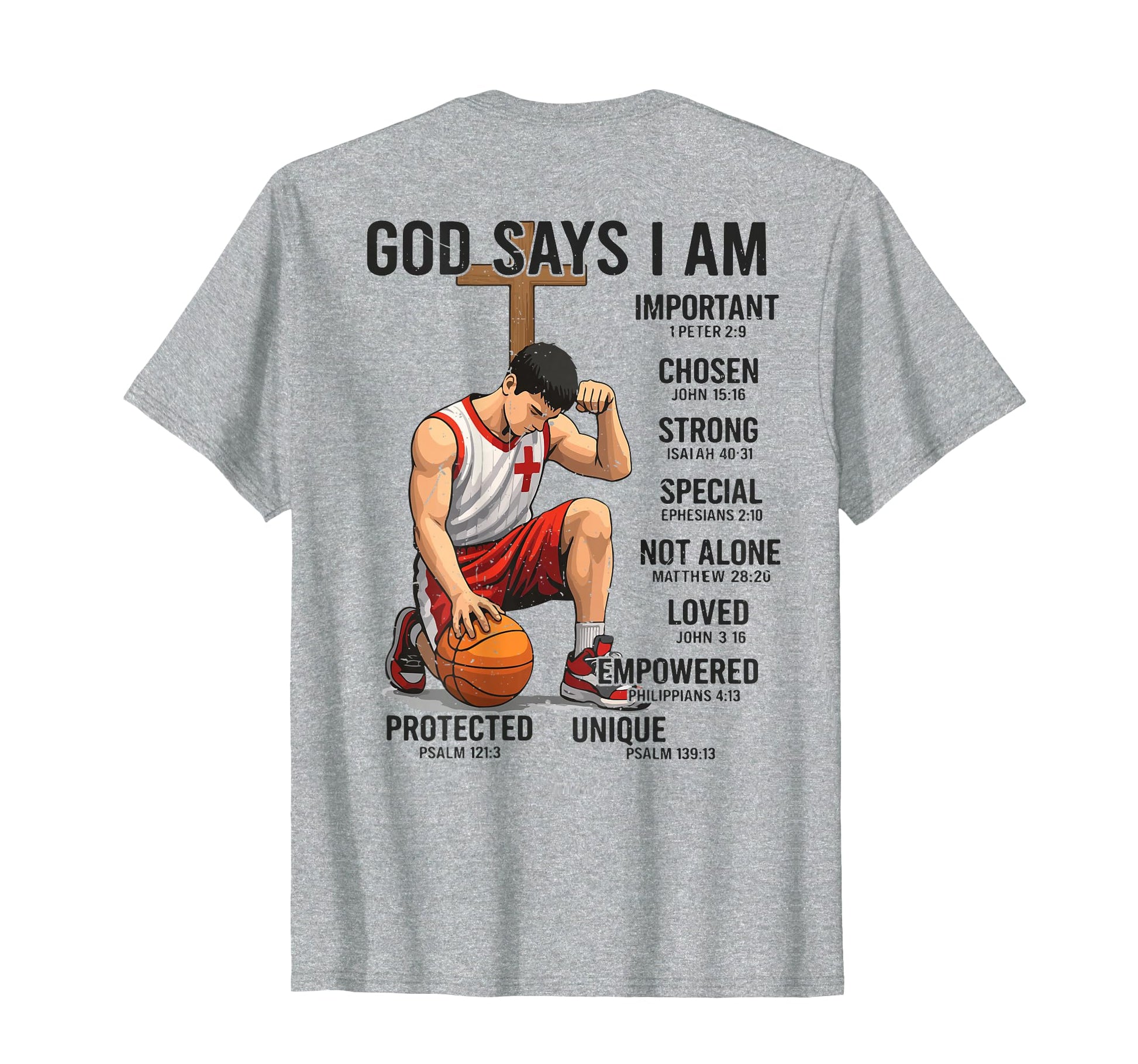 Teen God Say I Am Christian Basketball T-Shirt - Trendy Graphic for Adults - T-Shirt, Sweatshirt, Hoodie