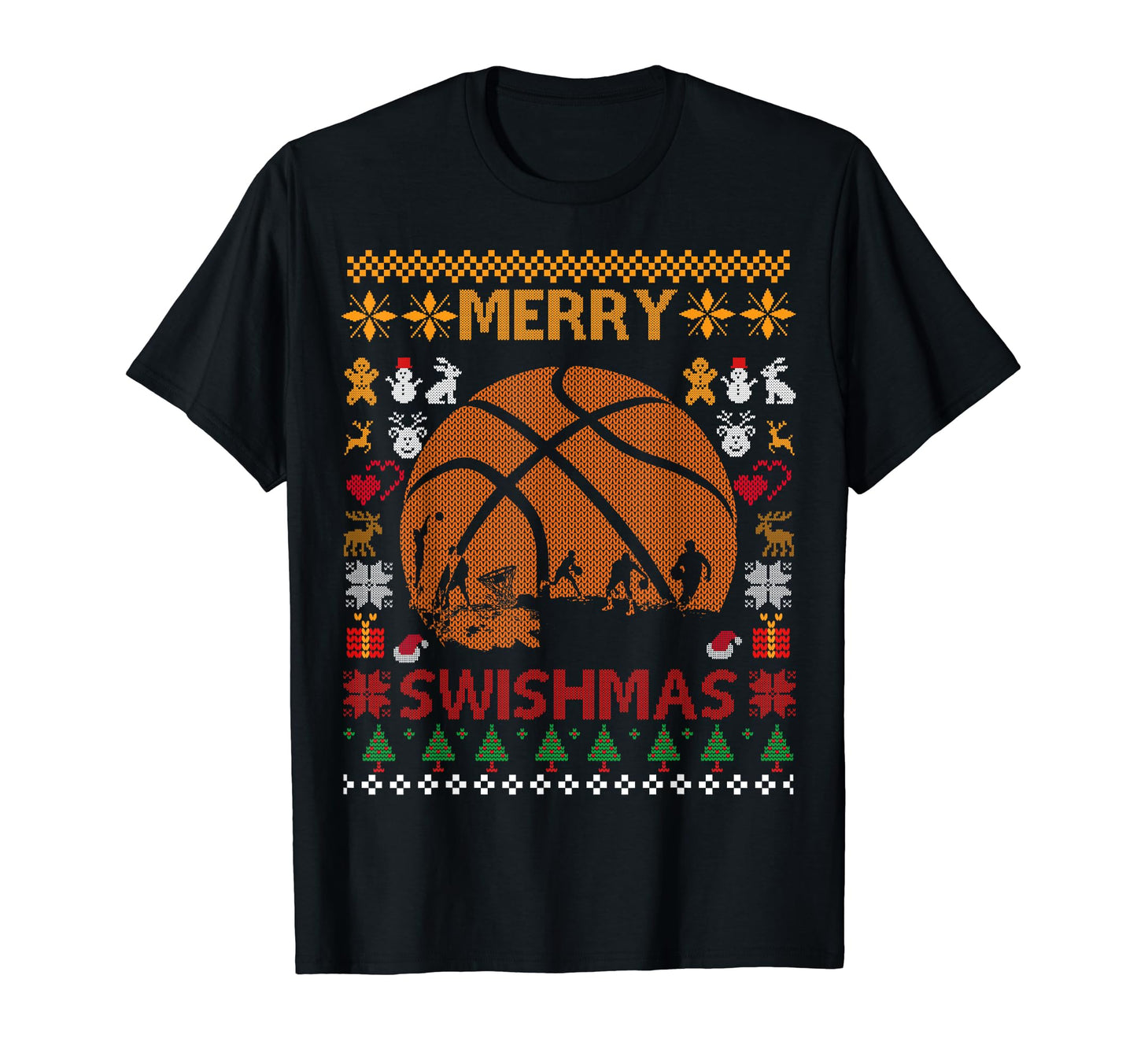 Merry Swishmas Ugly Basketball Dad T-Shirt - Aesthetic Graphic Men Women - T-Shirt, Sweatshirt, Hoodie