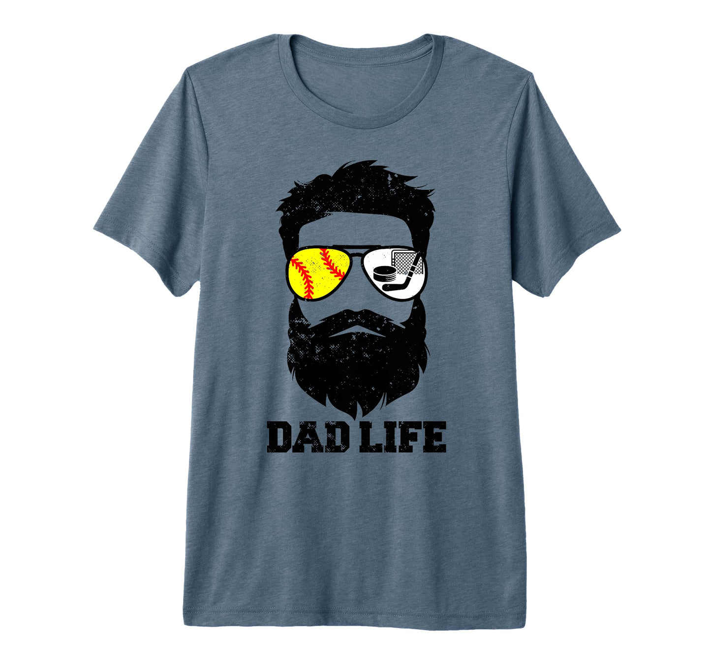 Mens Softball Hockey Dad Messy T-Shirt - Casual Everyday Wear Men Women - T-Shirt, Sweatshirt, Hoodie