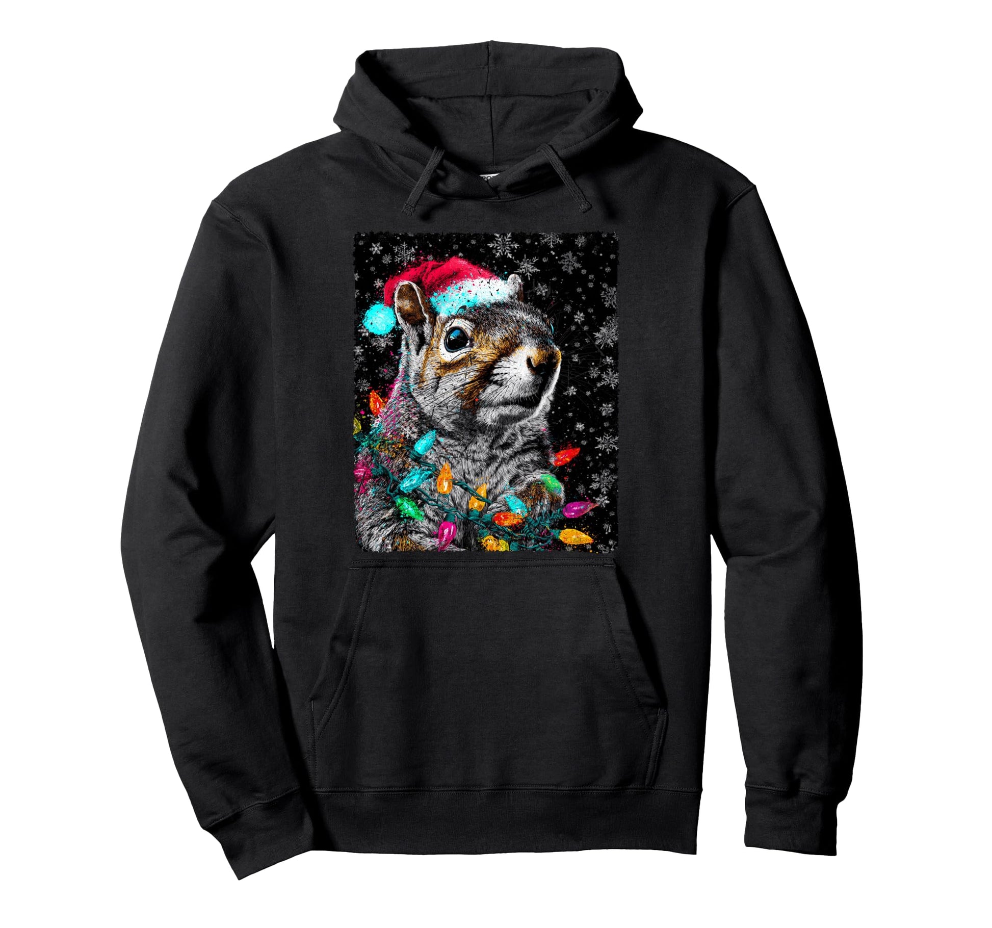Pop Art Squirrel Winter Designer Hoodie - Custom Art Print for Adults - T-Shirt, Sweatshirt, Hoodie