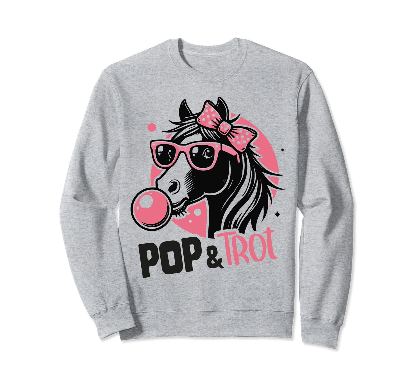 Horse Bow And Glasses Bubble Gum Fun Sweatshirt - Novelty Apparel Unisex - T-Shirt, Sweatshirt, Hoodie