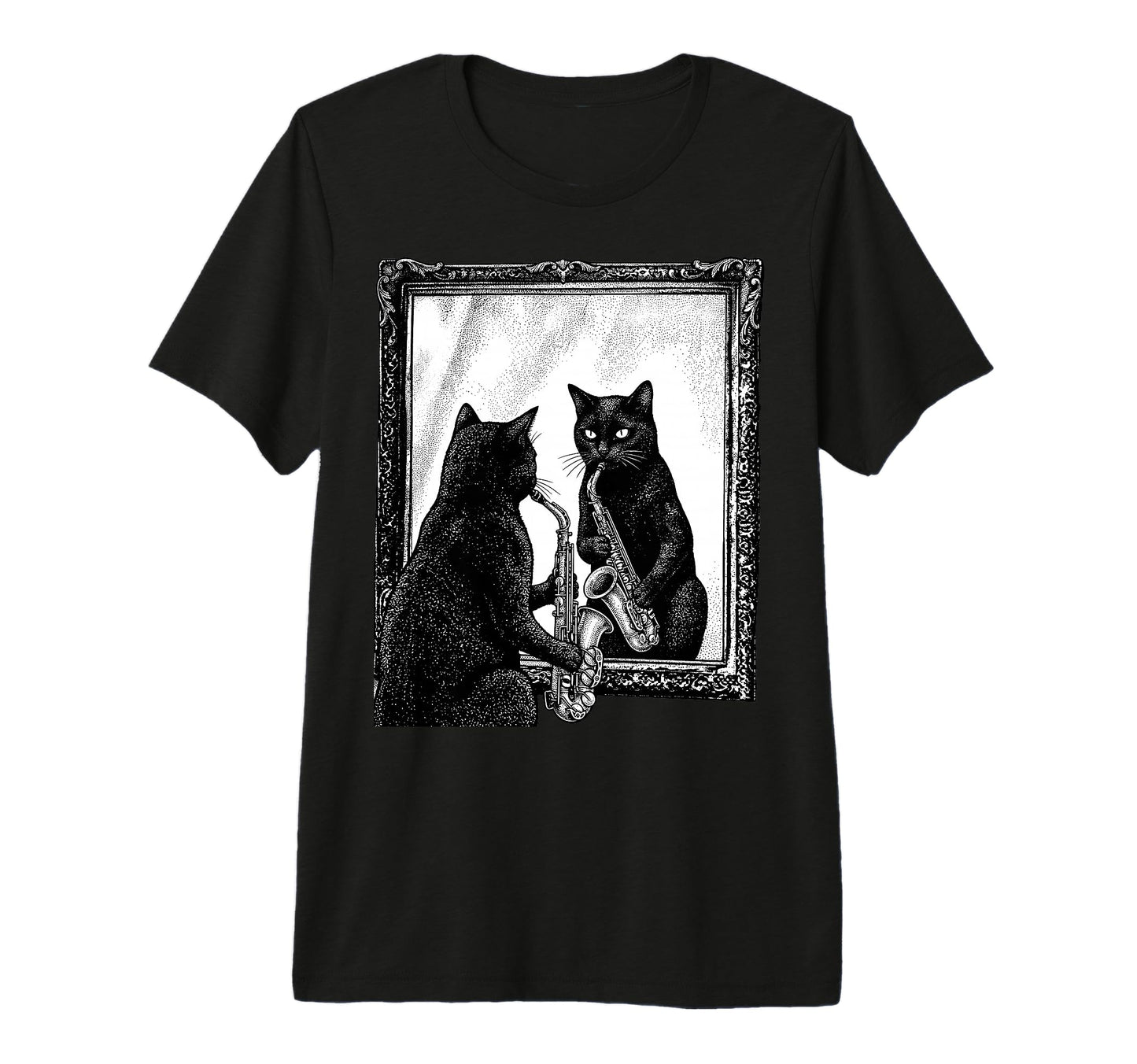 Cat Playing Saxophone Music Saxophonist T-Shirt - Aesthetic Graphic Unisex - T-Shirt, Sweatshirt, Hoodie