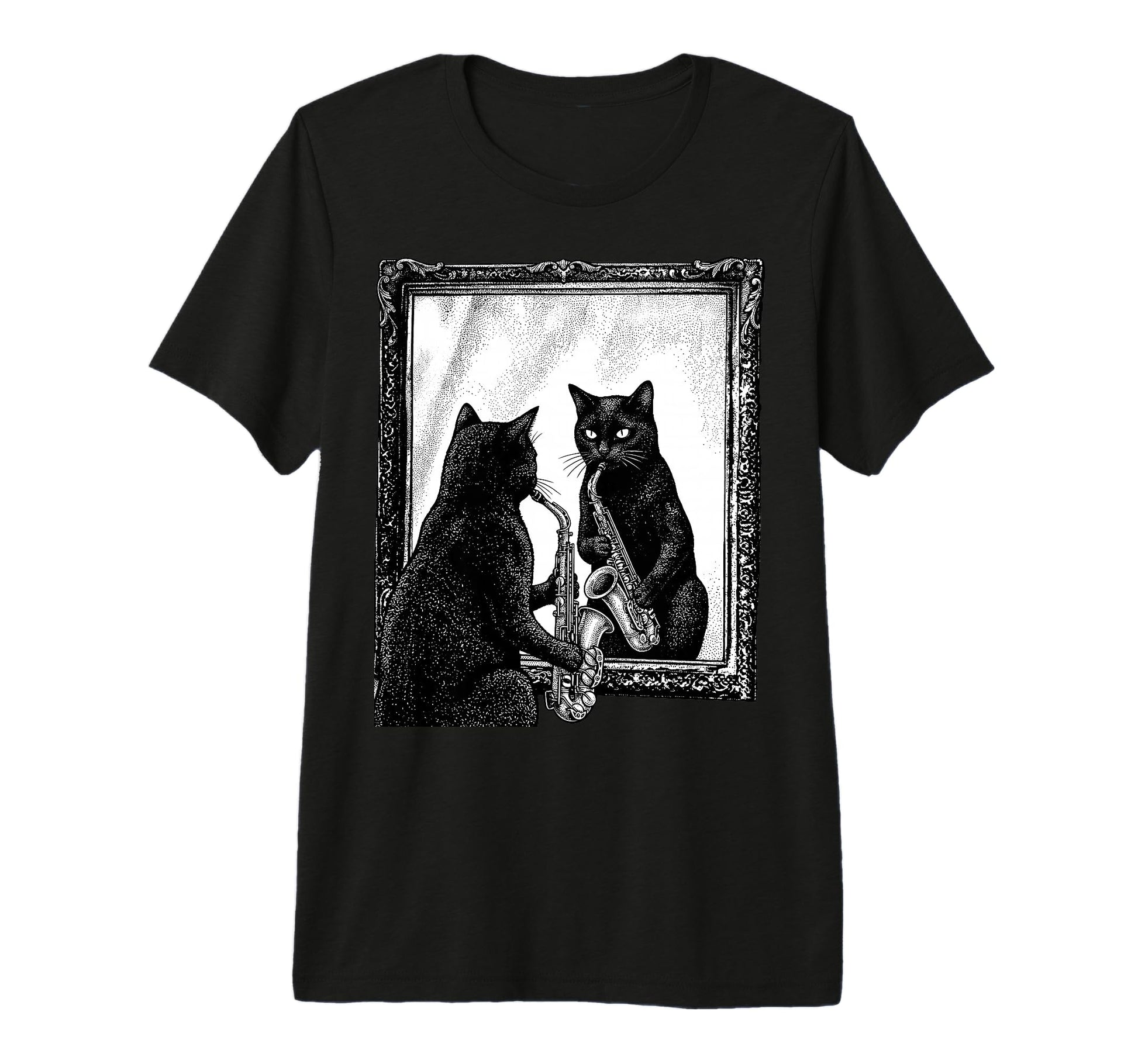 Cat Playing Saxophone Music Saxophonist T-Shirt - Aesthetic Graphic Unisex - T-Shirt, Sweatshirt, Hoodie