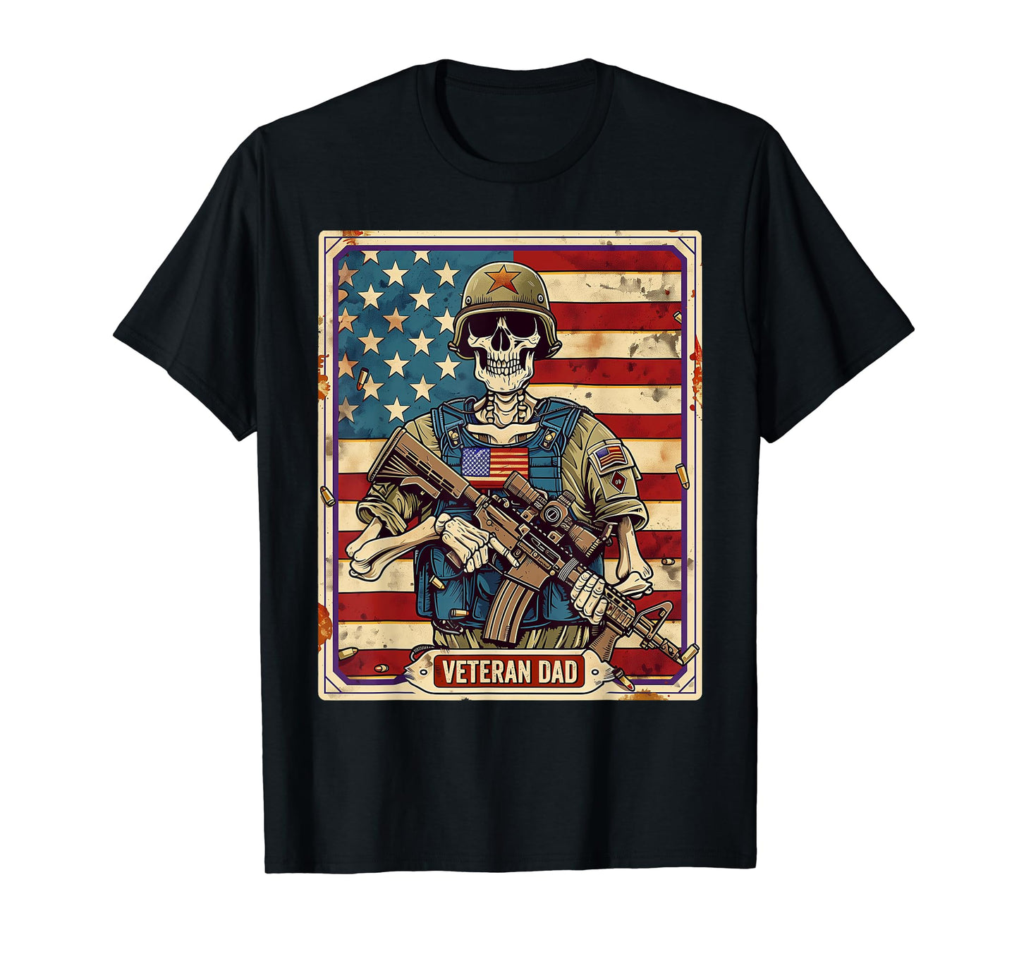 Veteran Dad Tarot Card Skeleton Father T-Shirt - Novelty Apparel Men Women - T-Shirt, Sweatshirt, Hoodie