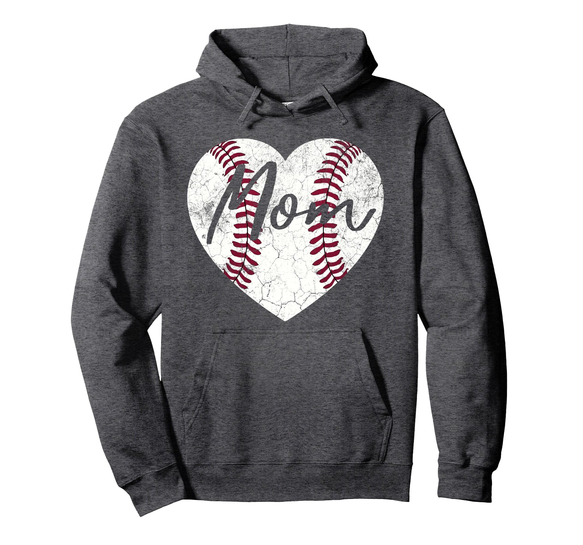 Baseball Softball Heart Mom Mothers Day Hoodie - Fun Novelty Design Unisex - T-Shirt, Sweatshirt, Hoodie