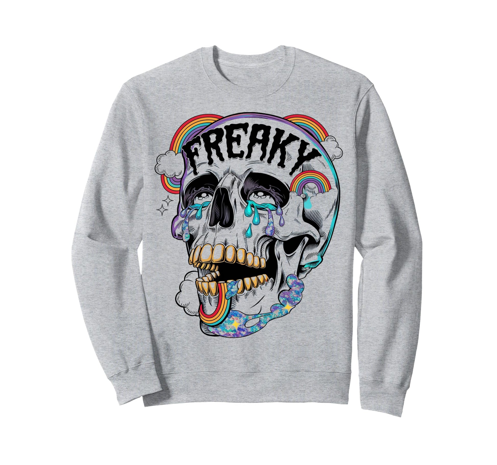 Gothic Tops Skeleton Meme Face Sweatshirt - Unique Graphic for Adults - T-Shirt, Sweatshirt, Hoodie
