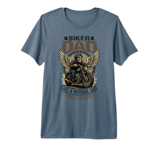 Biker Dad Skeleton Riding Motorcycle T-Shirt - Minimalist Print Men Women - T-Shirt, Sweatshirt, Hoodie