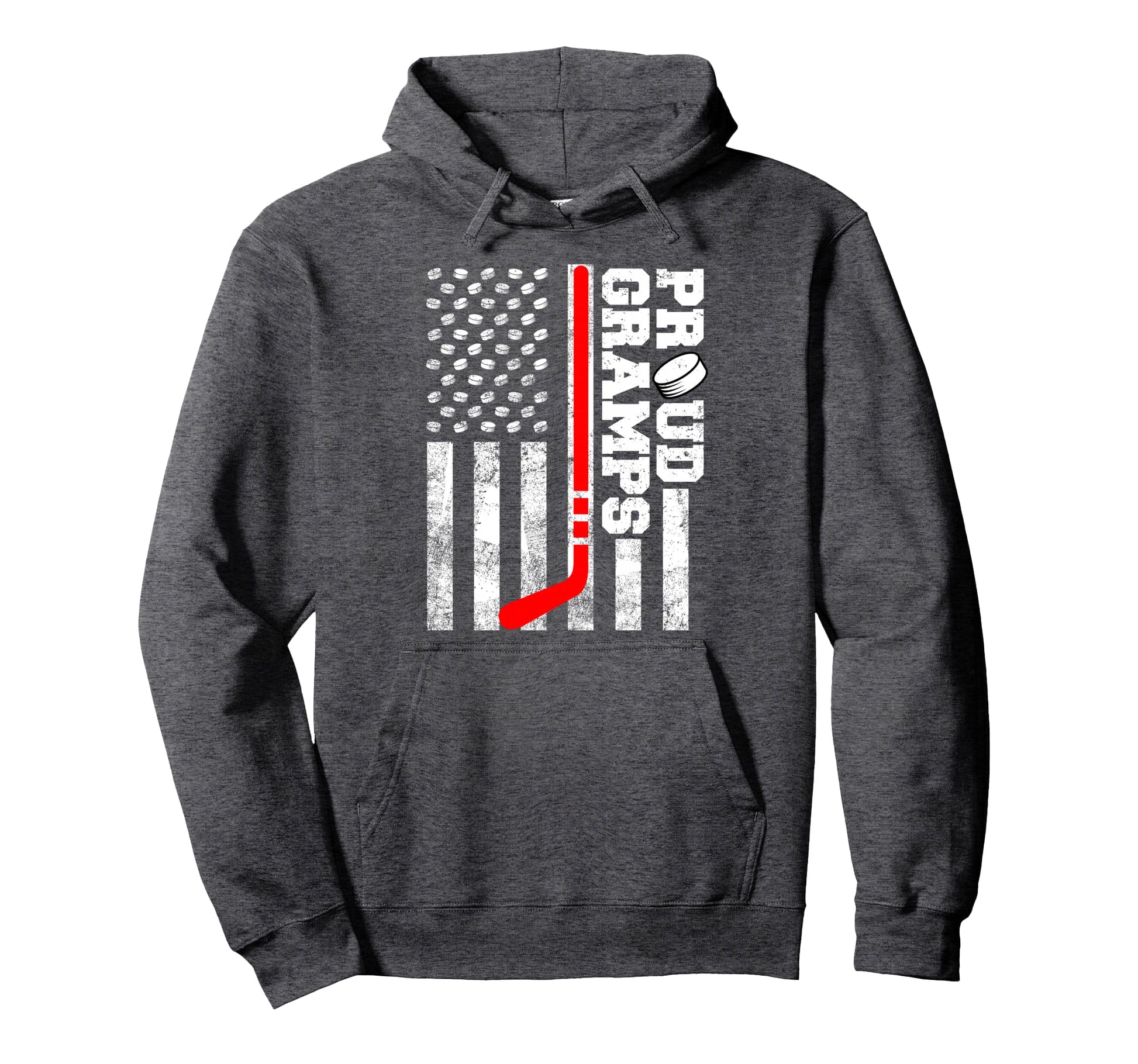 Proud Gramps American Distressed Flag Hoodie - Graphic Print Men Women - T-Shirt, Sweatshirt, Hoodie