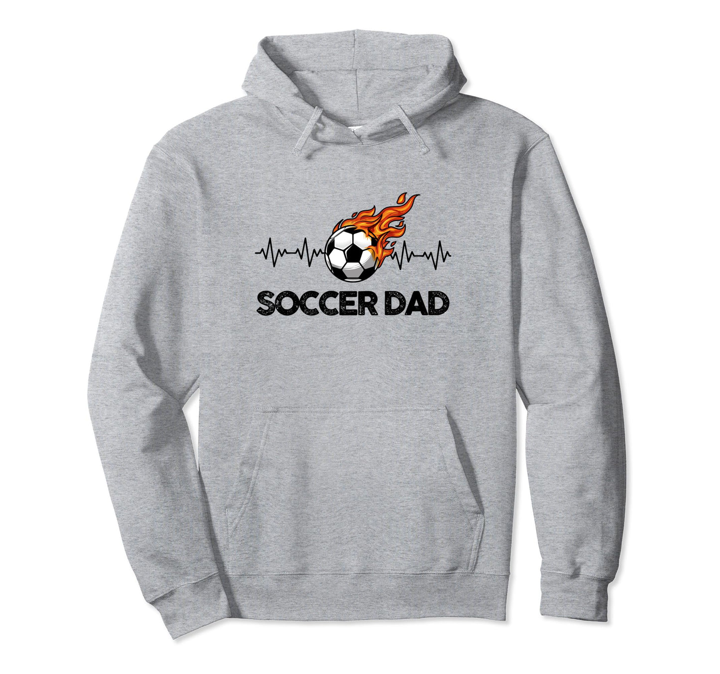 Heartbeat Soccer Dad Exercise Lover Hoodie - Fun Novelty Design Unisex - T-Shirt, Sweatshirt, Hoodie