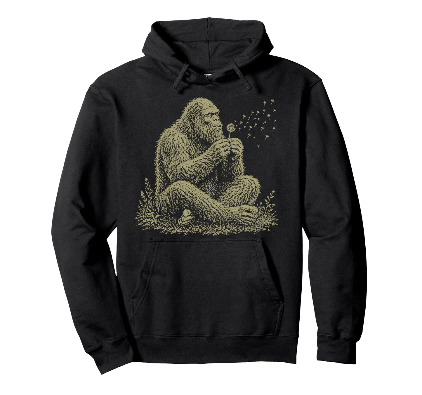Blowing Wishes Funny Bigfoot Blowing Hoodie - Novelty Apparel Unisex - T-Shirt, Sweatshirt, Hoodie