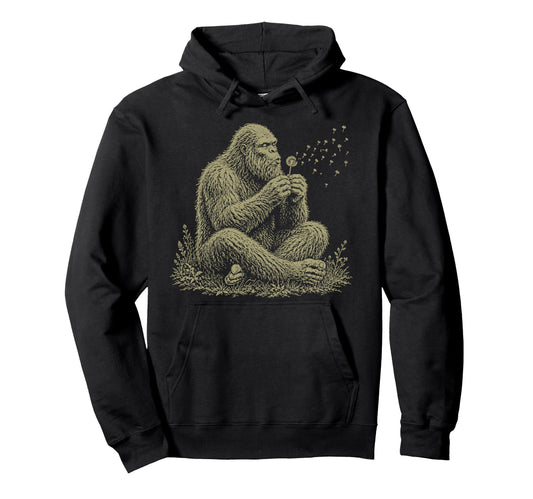 Blowing Wishes Funny Bigfoot Blowing Hoodie - Novelty Apparel Unisex - T-Shirt, Sweatshirt, Hoodie