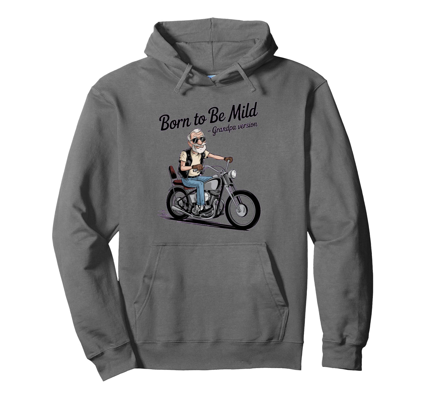 Gramps Throttle Funny Biker Grandpa Hoodie - Graphic Print Unisex - T-Shirt, Sweatshirt, Hoodie