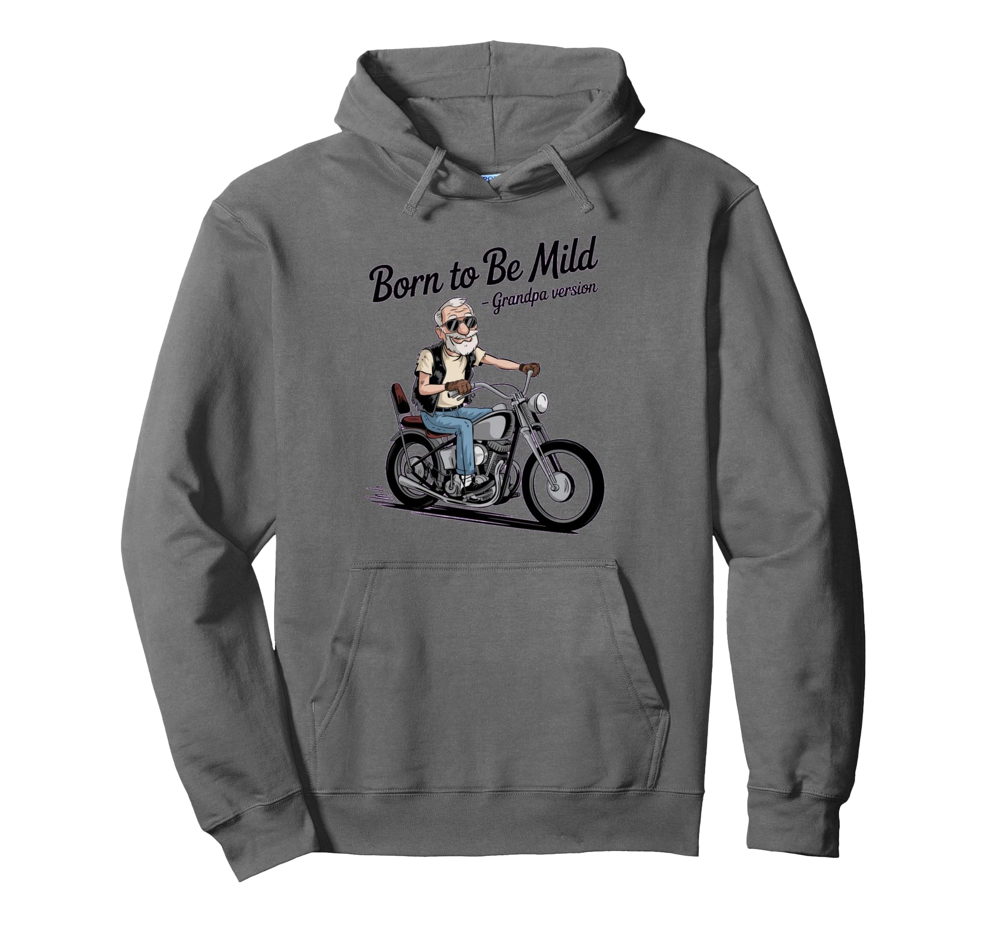 Gramps Throttle Funny Biker Grandpa Hoodie - Graphic Print Unisex - T-Shirt, Sweatshirt, Hoodie