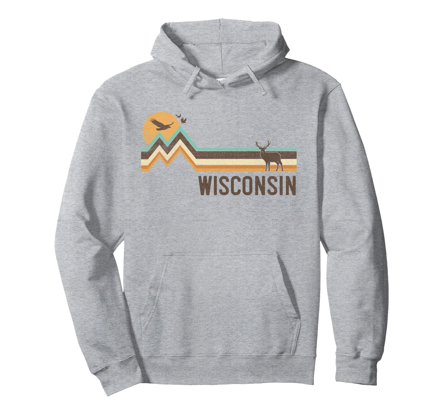 Wisconsin 70S 80S Nature Hoodie - Graphic Print Unisex - T-Shirt, Sweatshirt, Hoodie