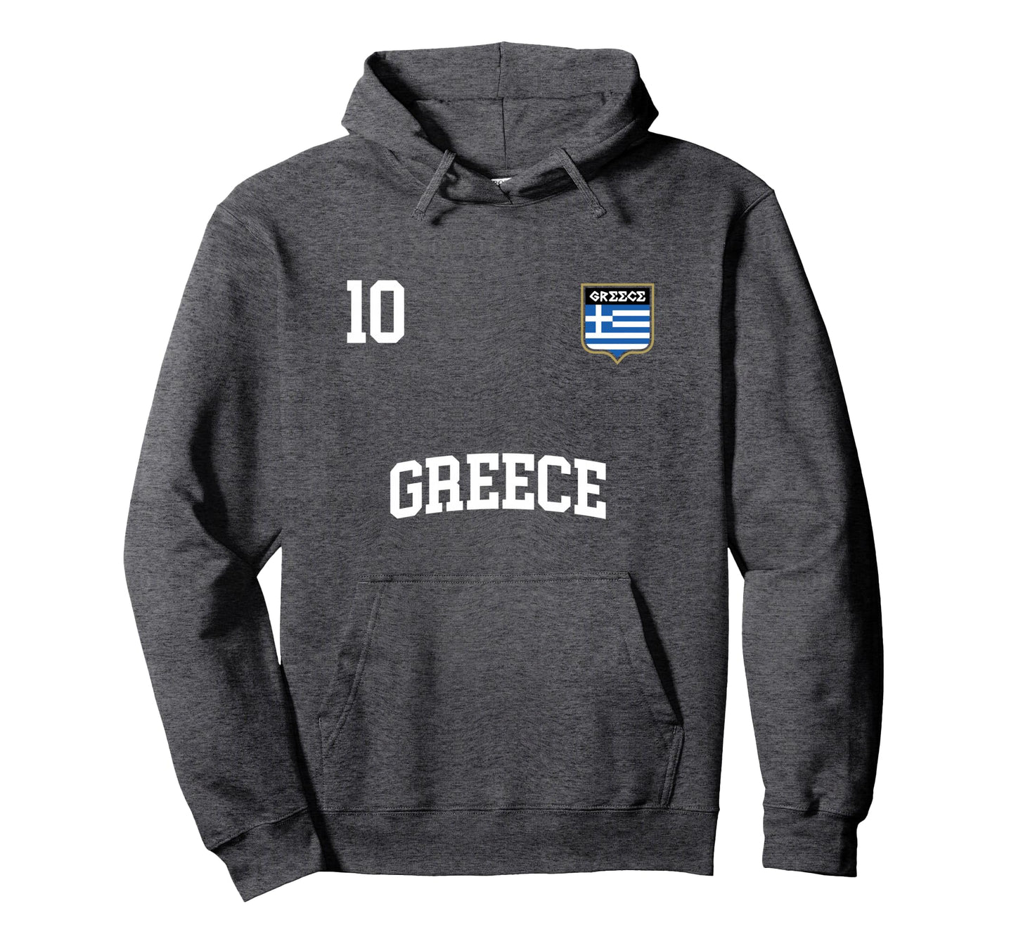 Greece No 10 Greek Flag Football Hoodie - Aesthetic Graphic for Adults - T-Shirt, Sweatshirt, Hoodie
