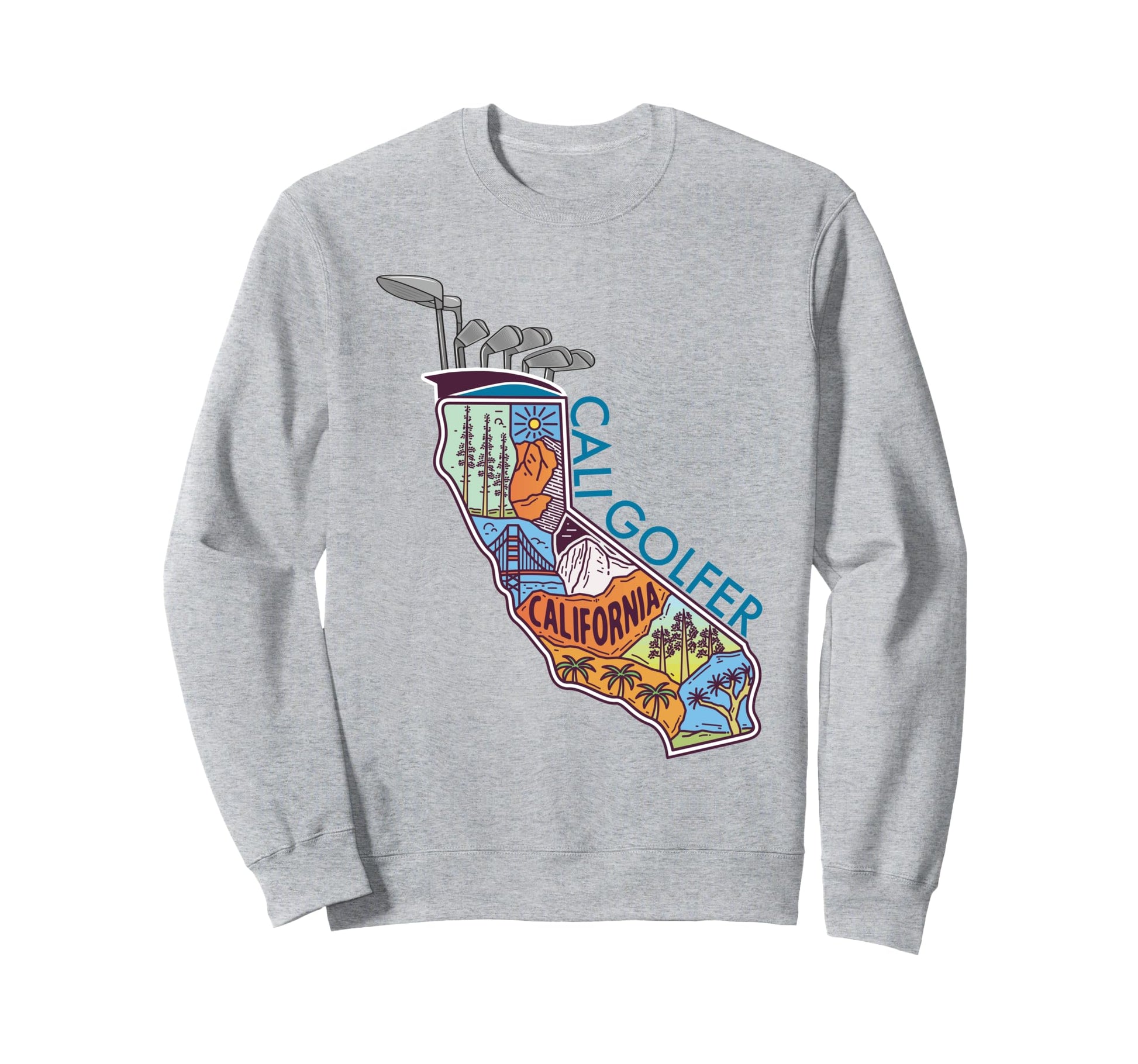 California Fathers Day Golf Bag Sweatshirt - Fun Novelty Design for Adults - T-Shirt, Sweatshirt, Hoodie