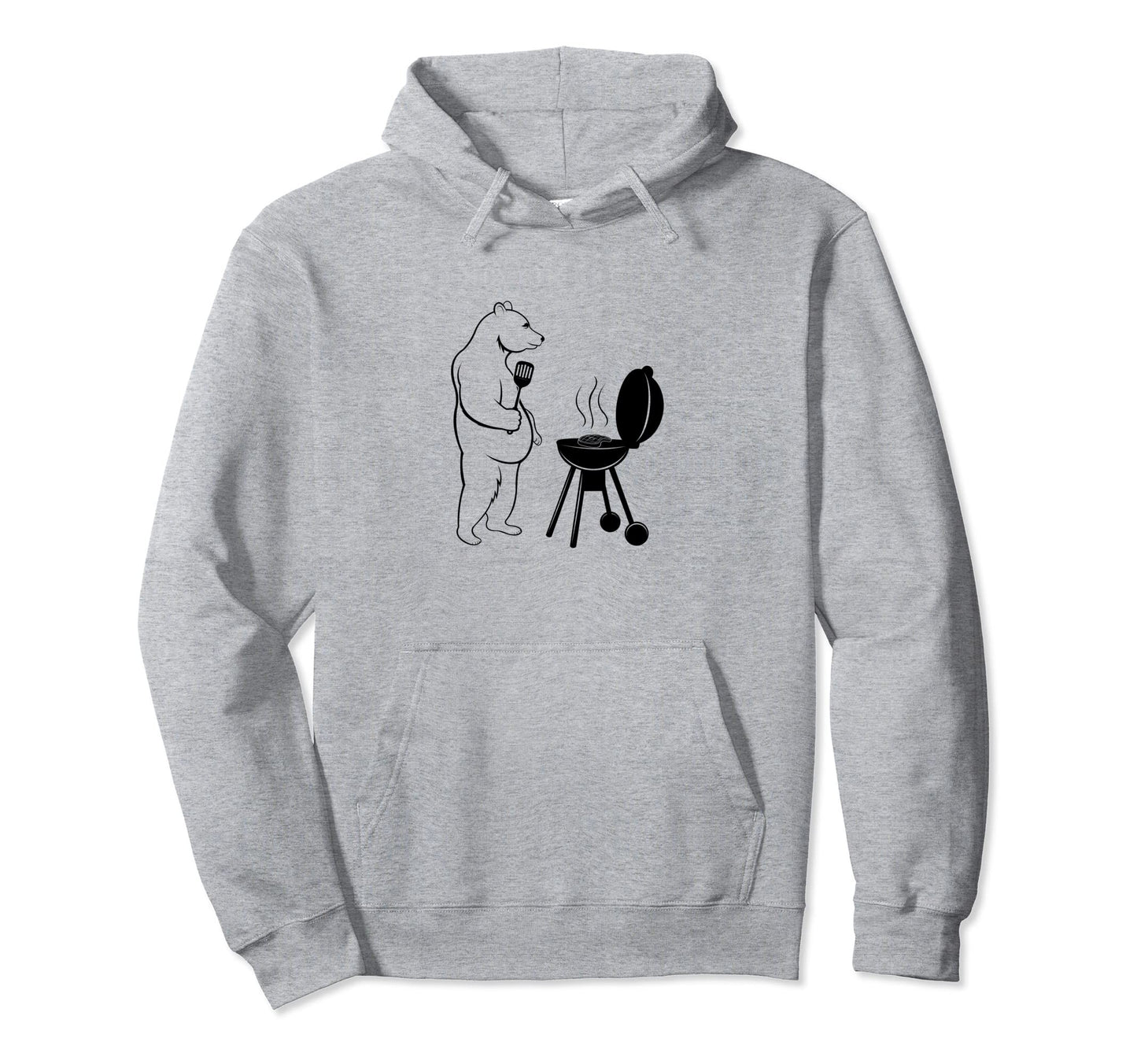 Grizzly Grilling Wildlife Bear Nature Hoodie - Unique Graphic Unisex - T-Shirt, Sweatshirt, Hoodie