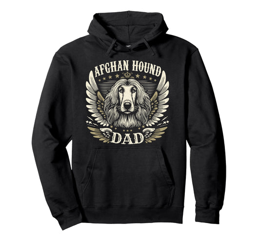 Afghan Hound Dad Biker Wings Motorcycle Hoodie - Trendy Graphic Men Women - T-Shirt, Sweatshirt, Hoodie