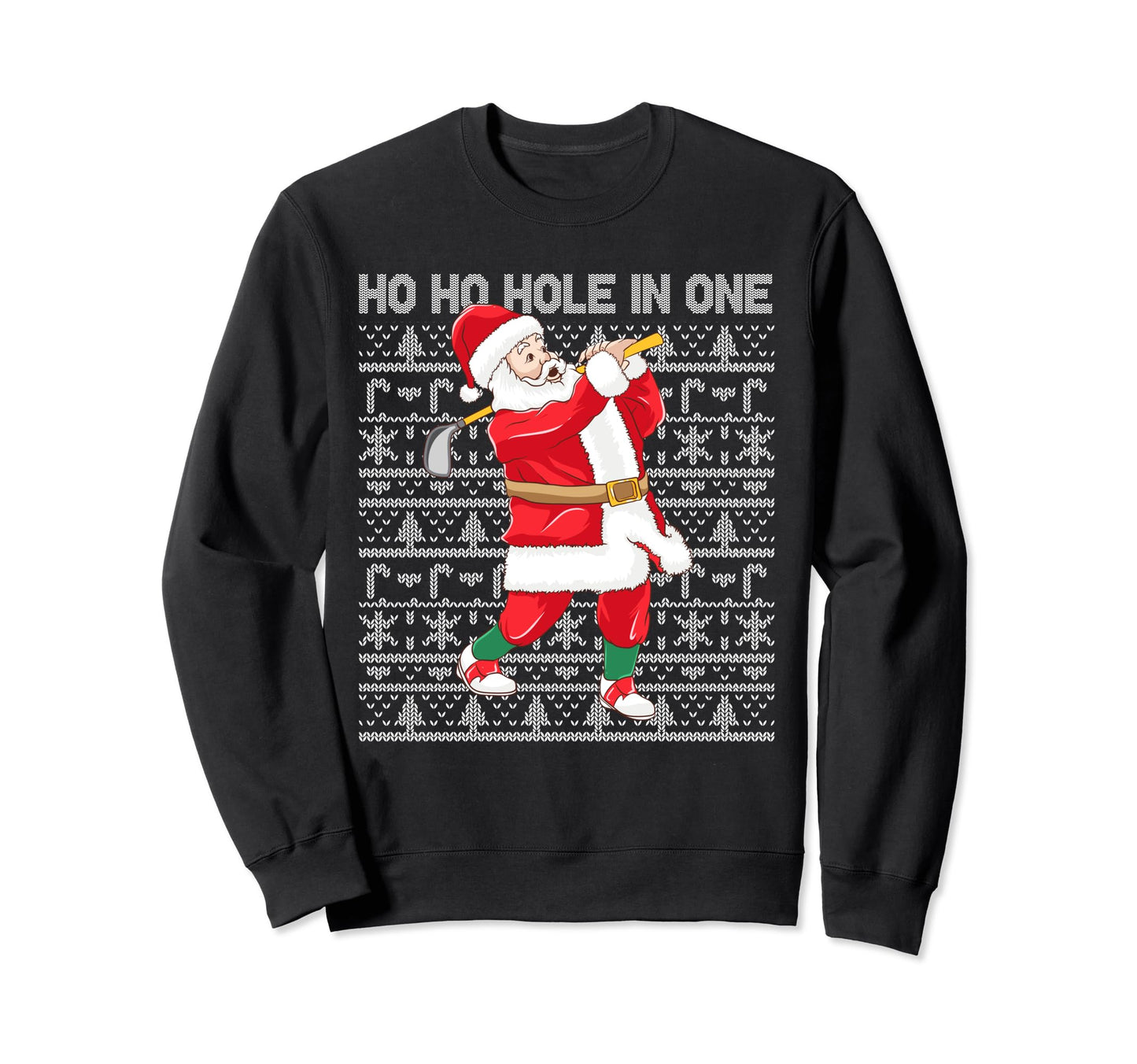 Golfing Santa Claus Ho Ho Hole Sweatshirt - Minimalist Print for Adults - T-Shirt, Sweatshirt, Hoodie