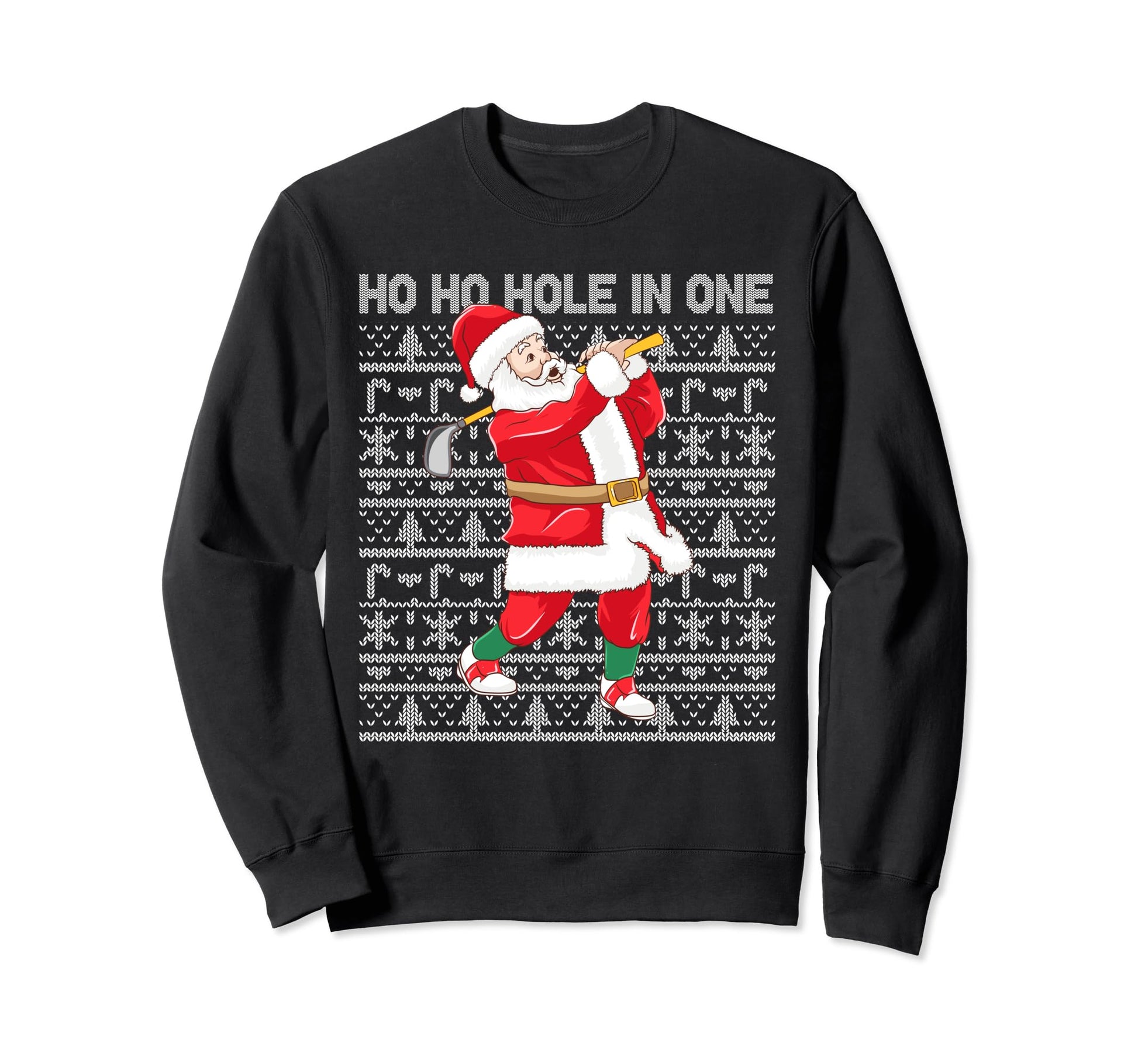 Golfing Santa Claus Ho Ho Hole Sweatshirt - Minimalist Print for Adults - T-Shirt, Sweatshirt, Hoodie