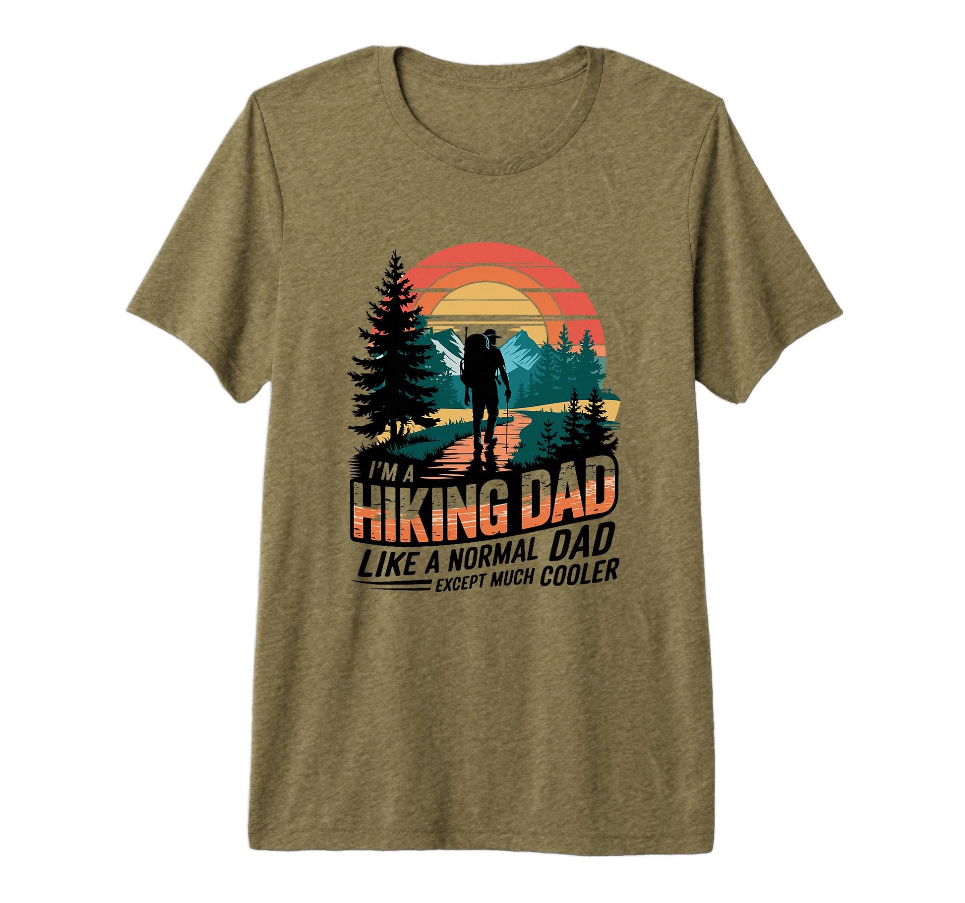 Mens Hiking Dad Outdoor Trekking T-Shirt - Custom Art Print for Adults - T-Shirt, Sweatshirt, Hoodie