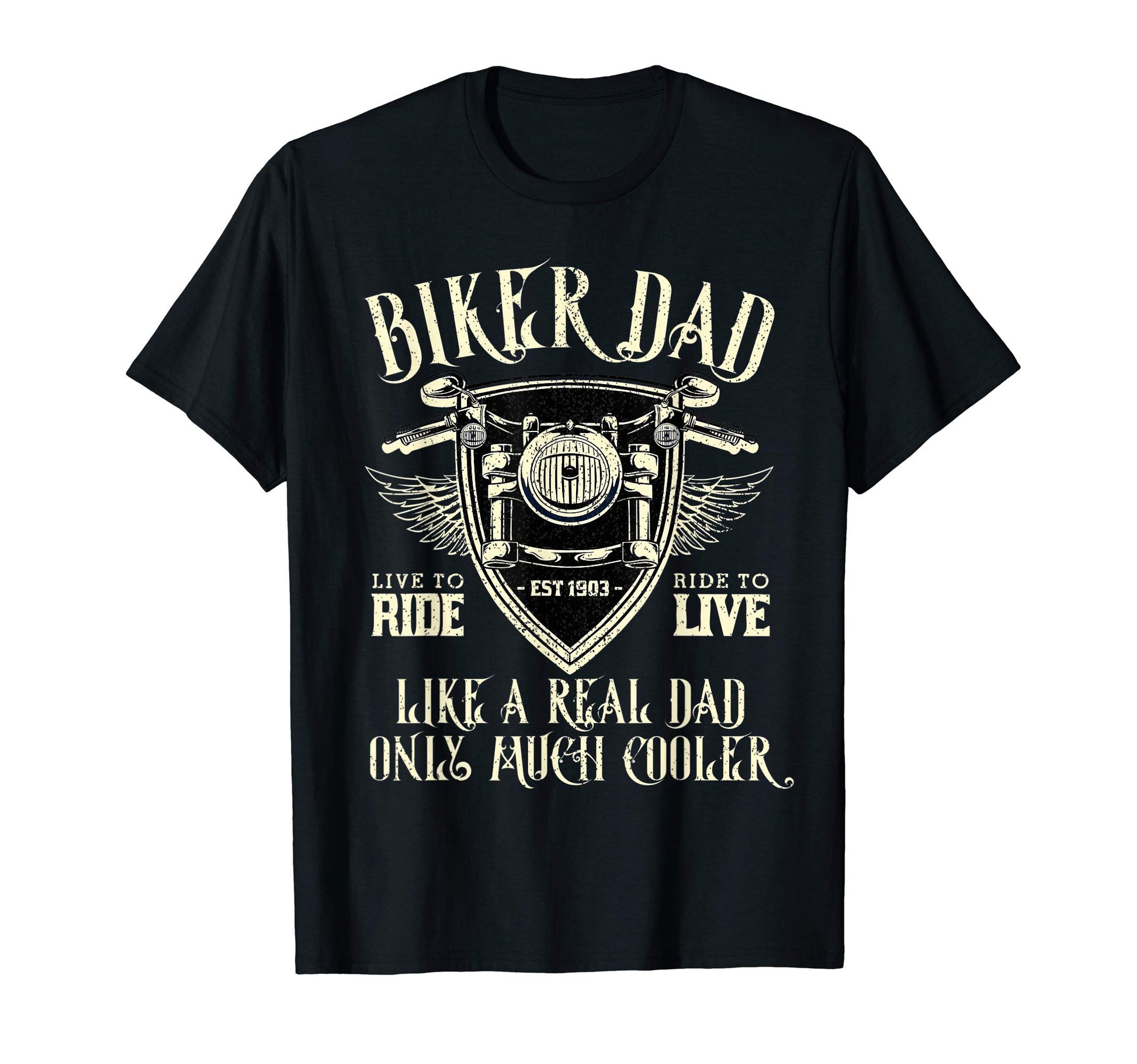 Mens Biker Dad Motorcycle Chopper Bike T-Shirt - Fun Novelty Design Unisex - T-Shirt, Sweatshirt, Hoodie