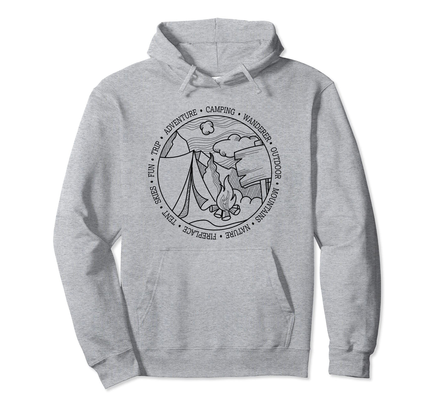 Camping Wildlife Camper Outdoor Hiking Hoodie - Unique Graphic Men Women - T-Shirt, Sweatshirt, Hoodie