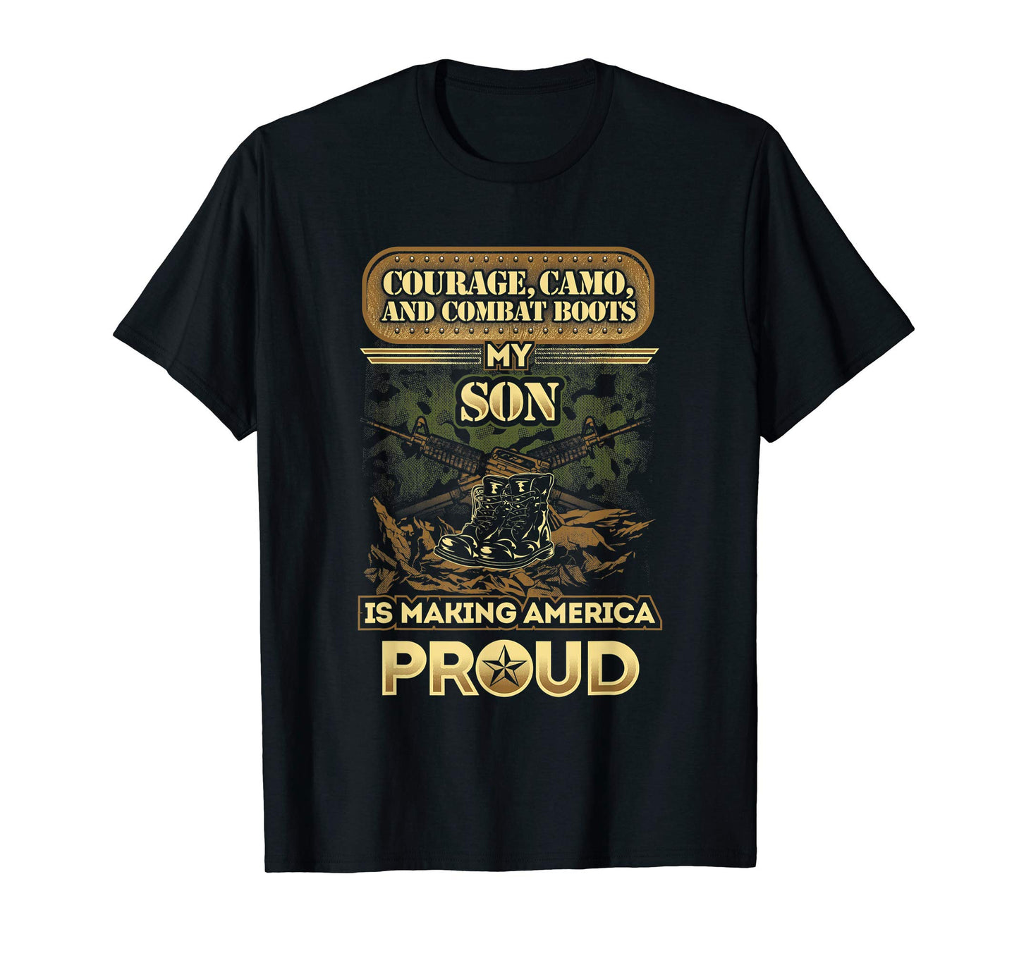 My Son Is Soldier Proud Military T-Shirt - Aesthetic Graphic for Adults - T-Shirt, Sweatshirt, Hoodie