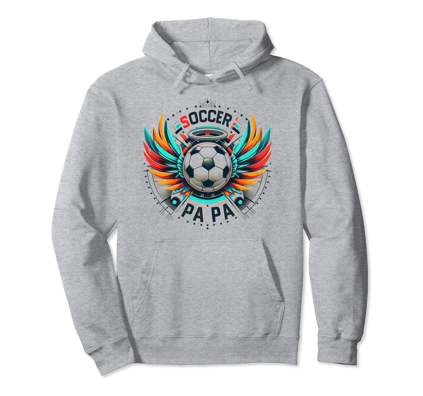 Soccer Papa Family Matching Dad Hoodie - Fun Novelty Design for Adults - T-Shirt, Sweatshirt, Hoodie