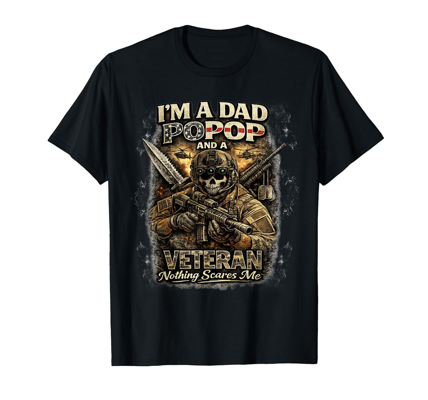Im Dad Popop And Veteran Us Flag T-Shirt - Trendy Graphic for Adults - T-Shirt, Sweatshirt, Hoodie
