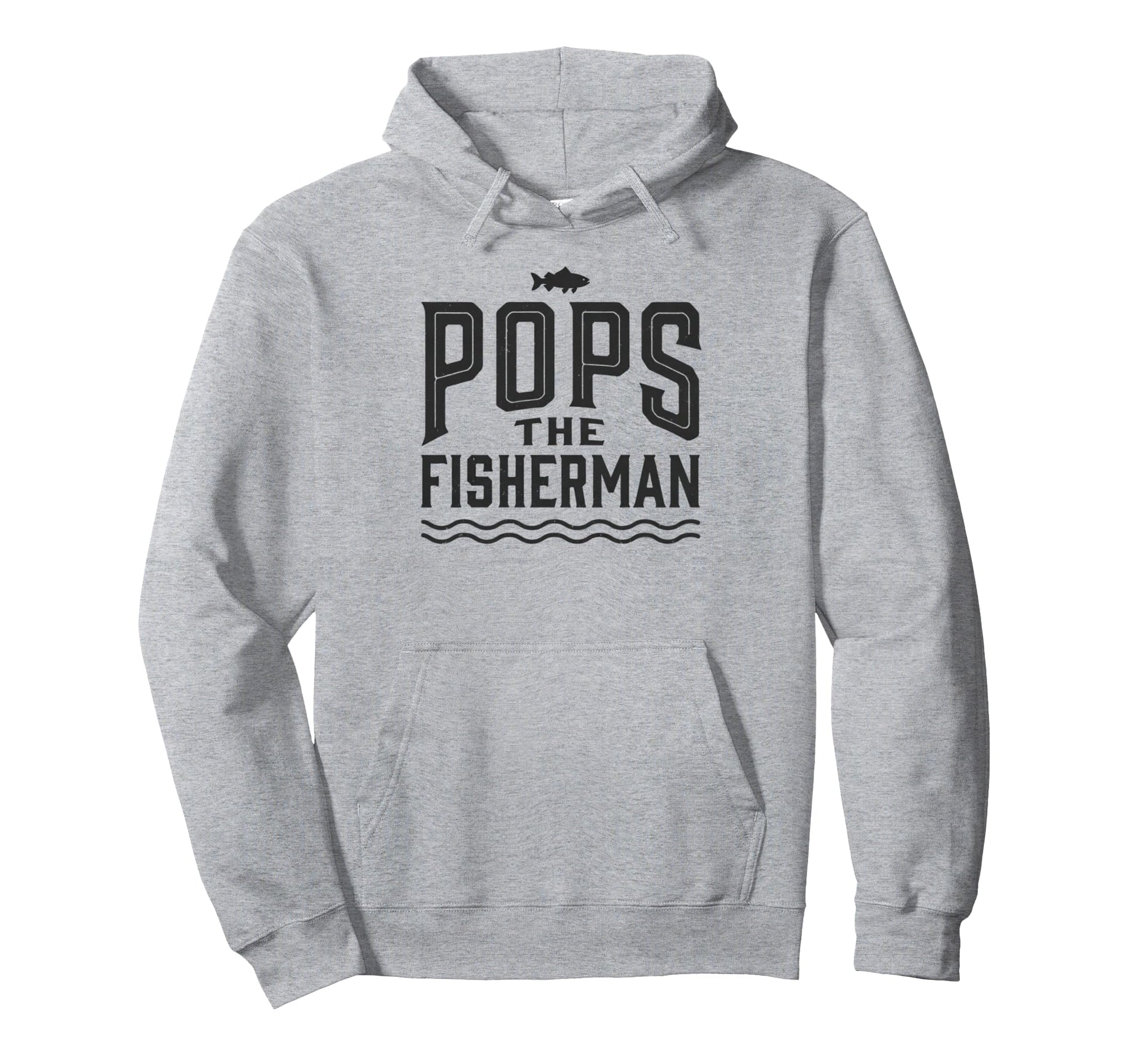 Pops Fisherman Bold Font Fathers Hoodie - Casual Everyday Wear Men Women - T-Shirt, Sweatshirt, Hoodie