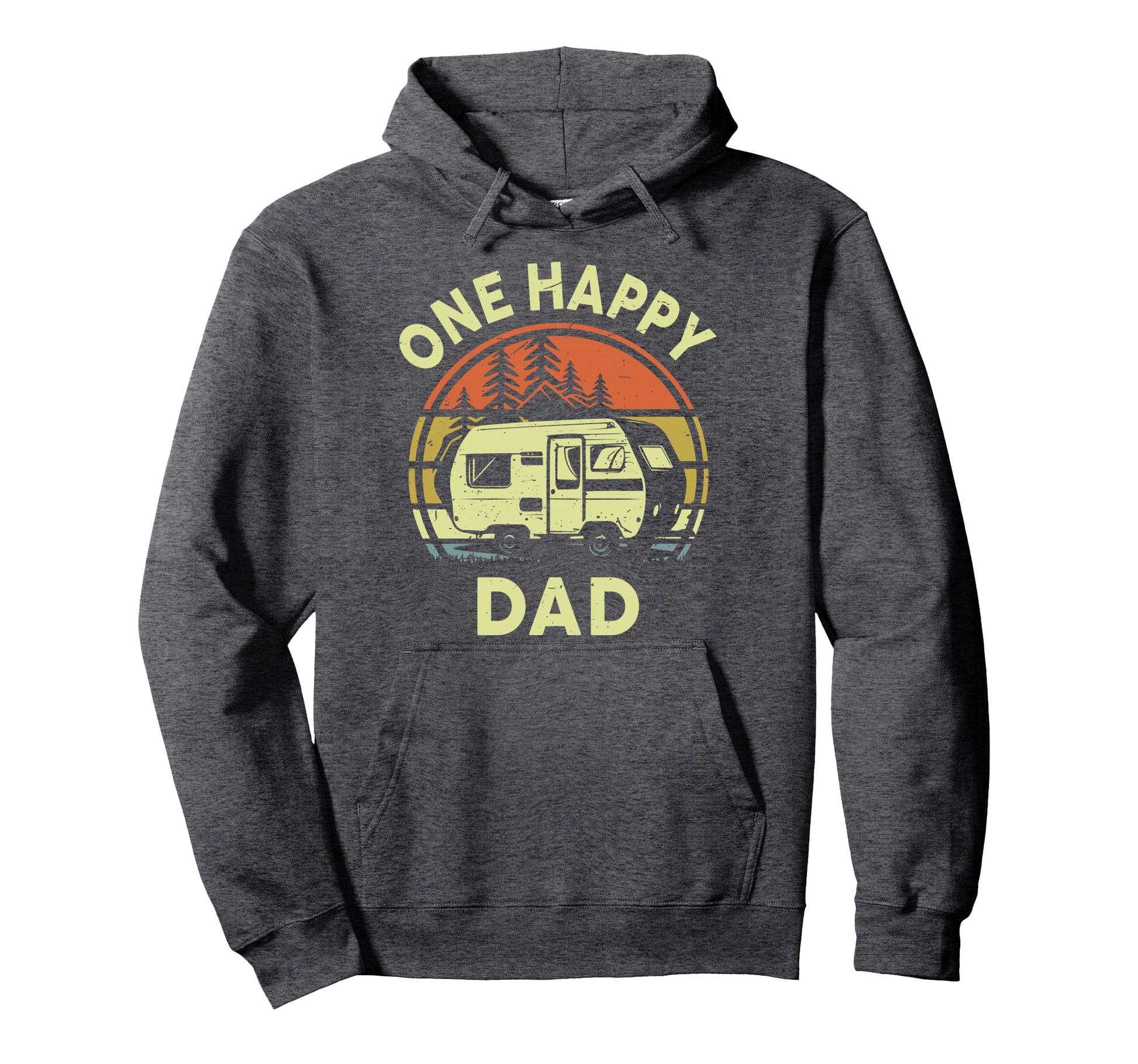 Funny One Happy Camper Dad Birthday Hoodie - Aesthetic Graphic for Adults - T-Shirt, Sweatshirt, Hoodie