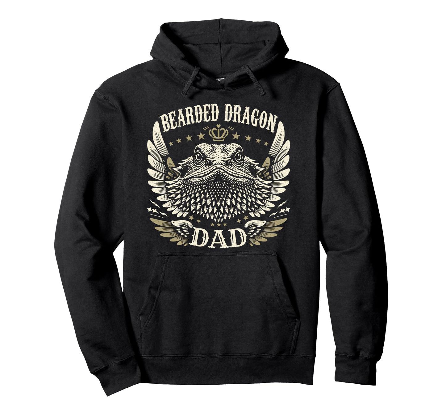 Bearded Dragon Dad Biker Wings Hoodie - Casual Everyday Wear for Adults - T-Shirt, Sweatshirt, Hoodie